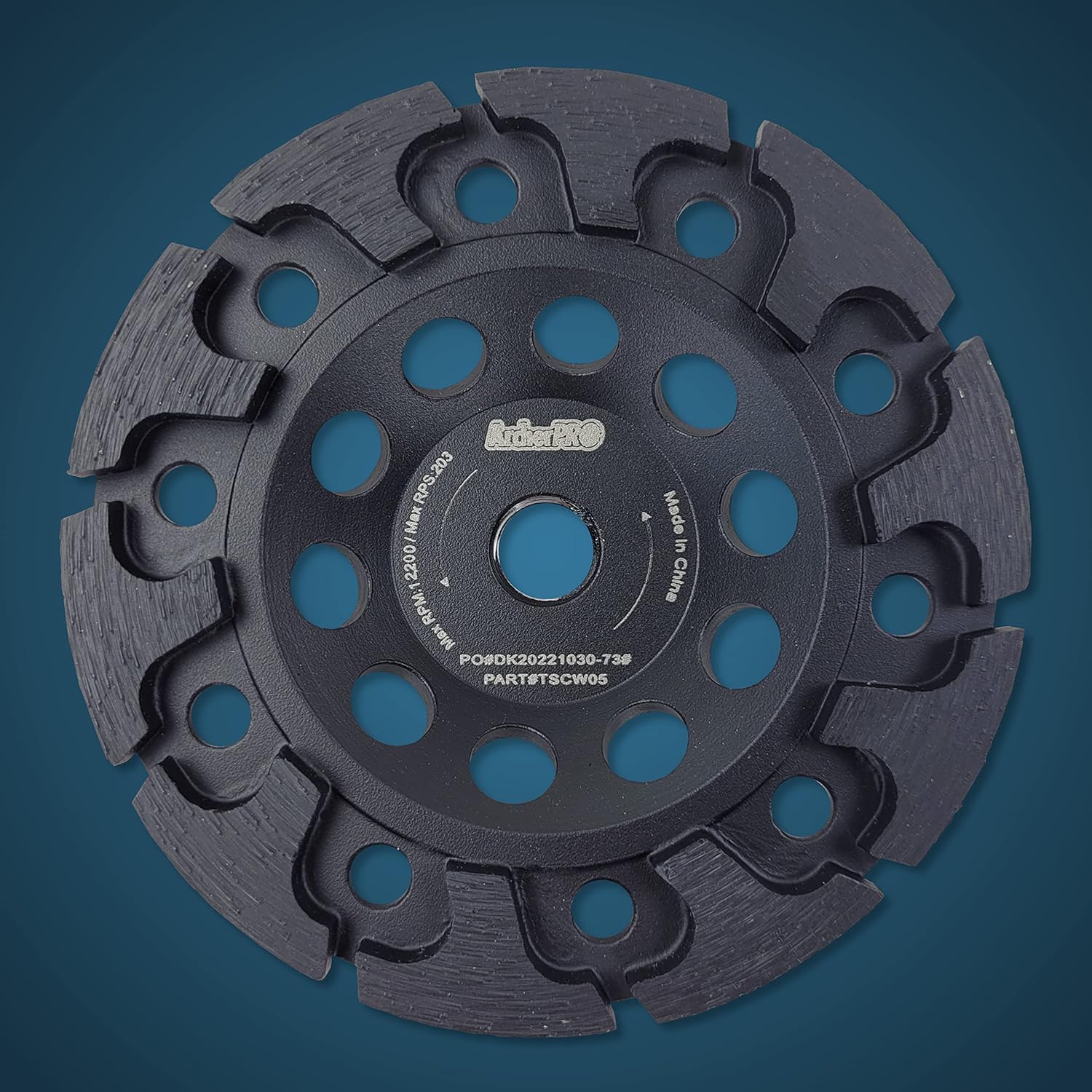 Archer PRO Aggressive 5" in. T-Seg Diamond Grinding wheel, Cup Wheel for Concrete Grinding. For use on angle grinder.