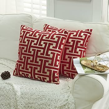 Amazon.co.jp: YunJeude クッションカバー シェニール生地 幾何学模様