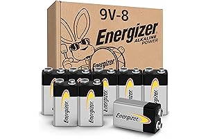 Energizer Alkaline Power 9 Volt Batteries (8 Pack): Long-Lasting a9 Batteries