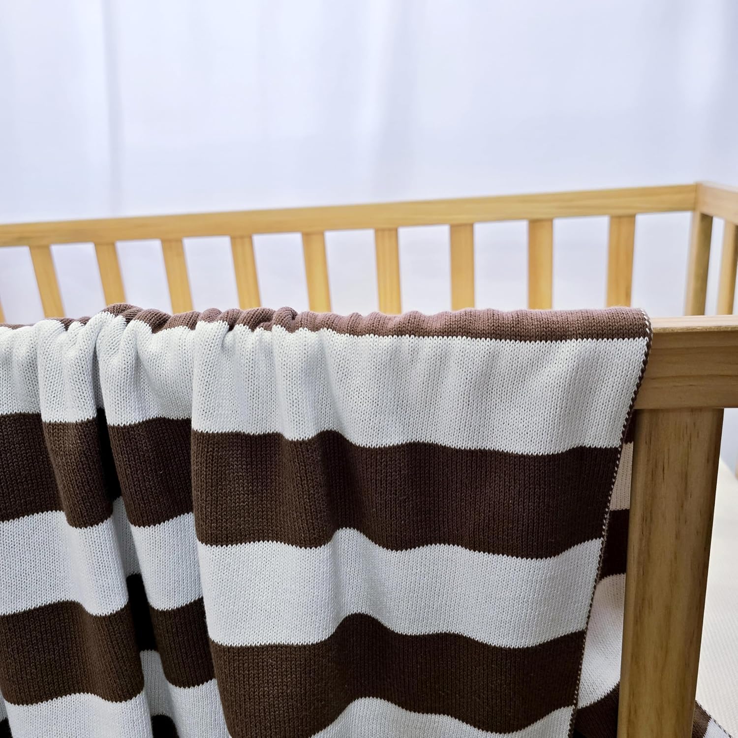 The Chunky Stripe Blanket - 100% Organic Cotton Baby Blanket, American Made, 30x40in - Bassinet, Crib, Stroller - Gift Registry Baby Shower for Newborns and Kids