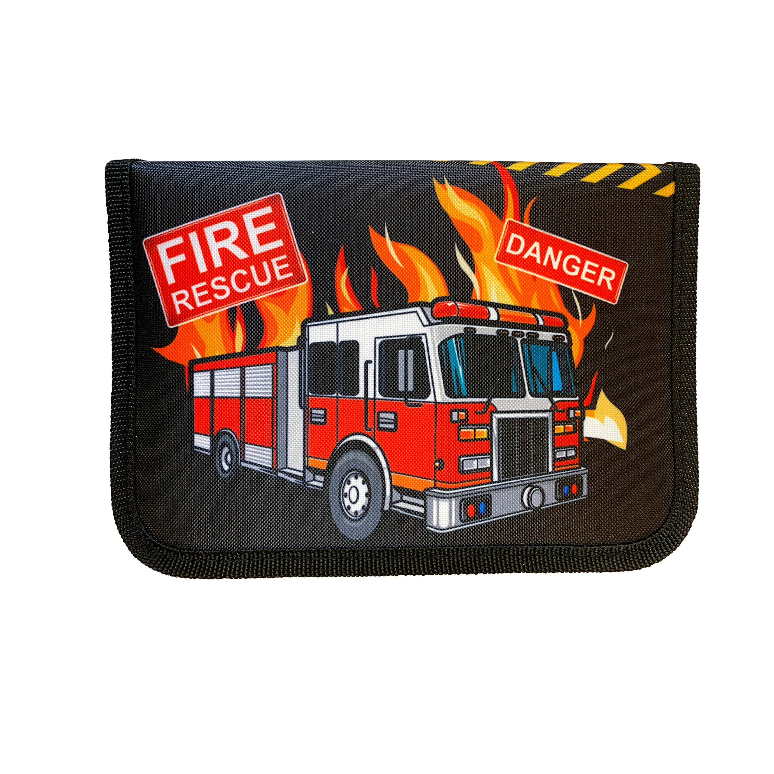 Goldkids Feuerwehr Firefighters Schulranzen Grundschule ergonomischer Ranzen Federmappe Federtasche Federmäppchen ohne Inhalt Turnbeutel Sporttasche 4er Set Fire
