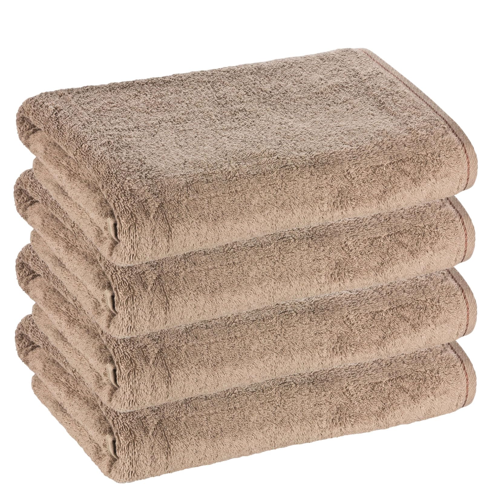 PremiumShop321 4er Pack Duschtuch 70x140 Frottierserie Profi-Star 500g/m² walnuss
