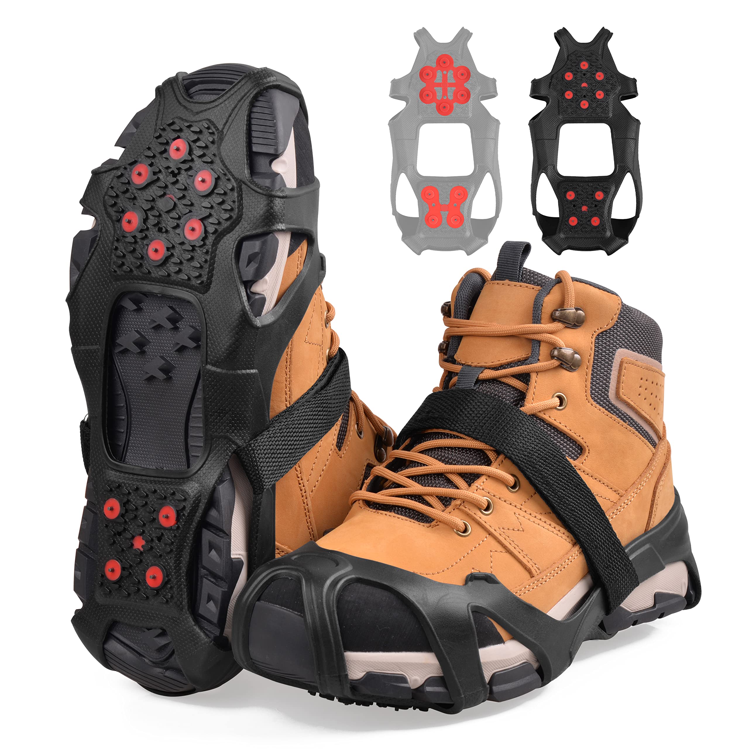 Ice Snow Traction Cleats Crampons for Shoes and Boots Upgrade Anti Slip 10 Tu...