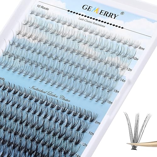 Miniatura 9 de Racimos de pestañas GEMERRY, 240 unidades, pestañas individuales de 0.07 mm, 20P+30P, rizado D, mixto, 8-16 mm, pestañas naturales, suaves, bandeja