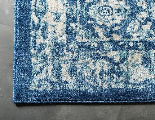 Miniatura 7 de Unique Loom Oslo Collection - Alfombra tradicional botánica azul marino (5 x 8 pies)