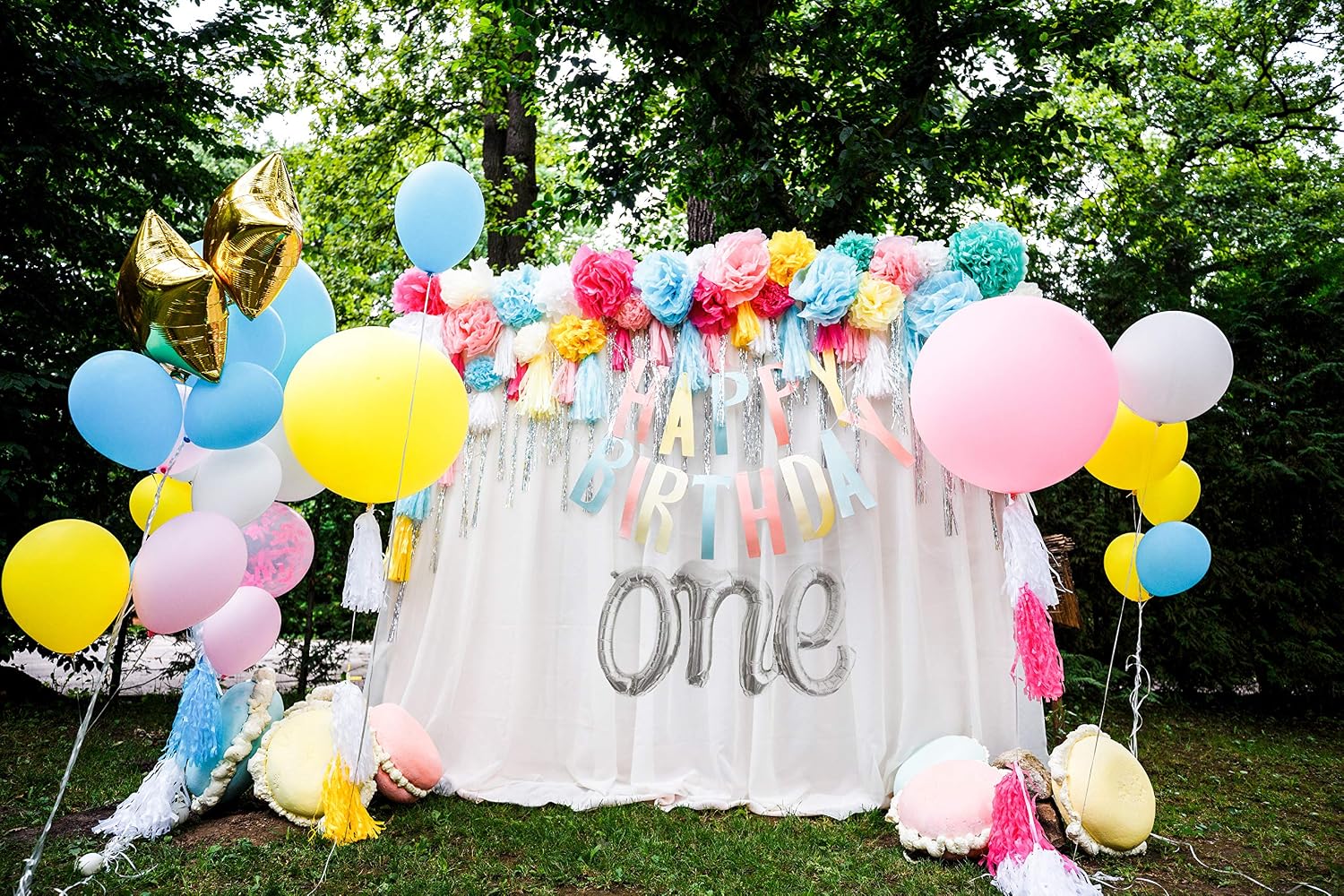 Alchik Hanging Foils Script Balloon “ONE” Word - 20” Classic Silver Air Balloons - Set of 1 Balloon - Perfect for Baby Shower, Happy Birthday or Any Party Decorations