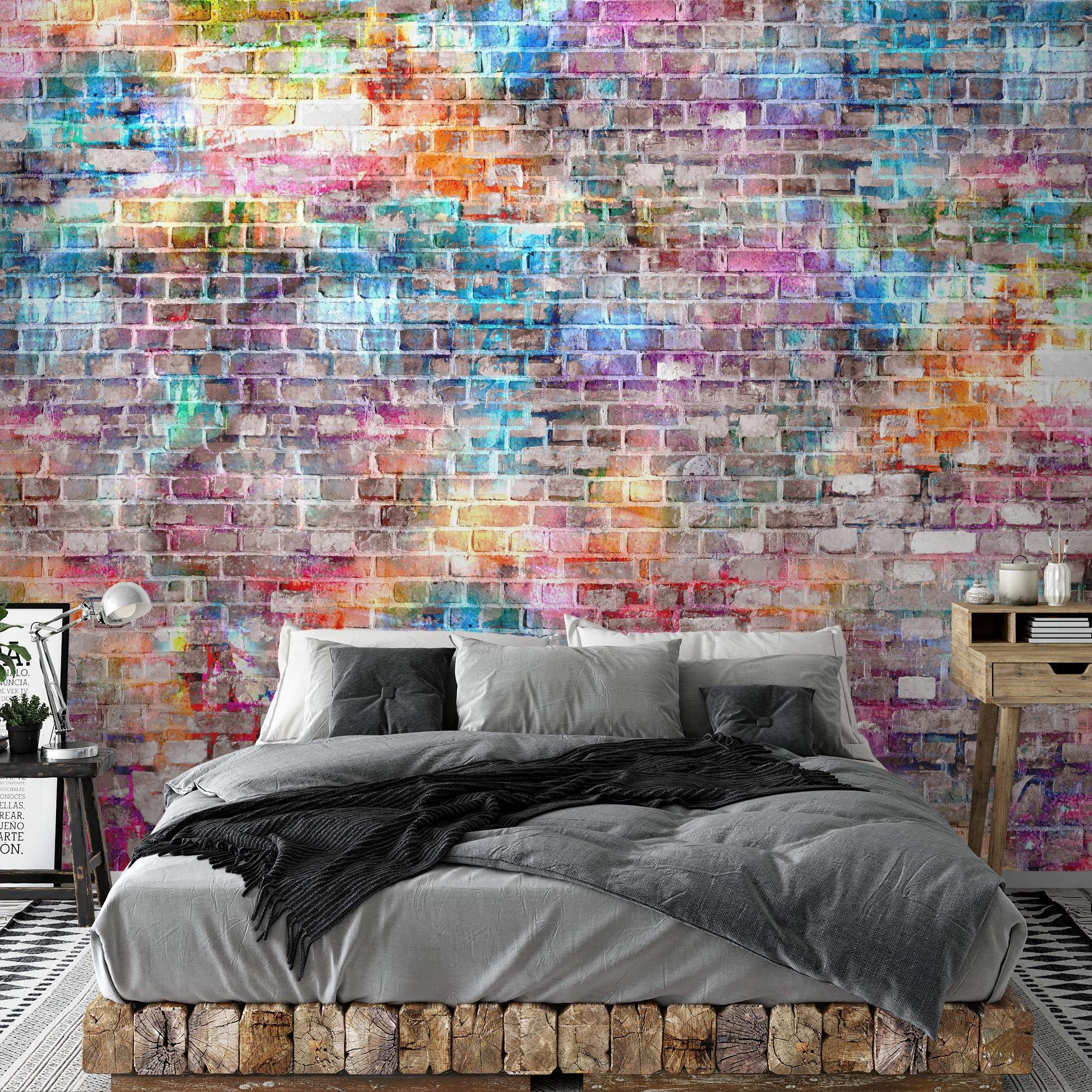Runa Art Carta da parati fotografica 396 x 280 cm Effetto Muro di mattoni 3D | Vello Decorazione Murale Soggiorno Camera Da Letto | Manifattura tedesca | Marrone 9020012b