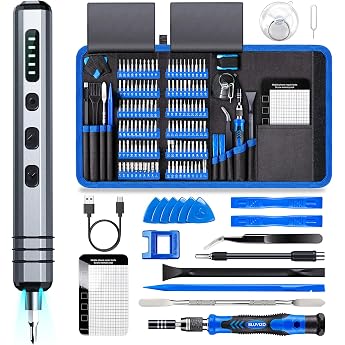 Mini Electric Screwdriver Set 140 Pieces Precision Repair Kit Precision Mechanic Tool with 120 4 mm Bits and 12 Disassembly Accessories 5 Levels for PC Mobile Phone PS5 Switch