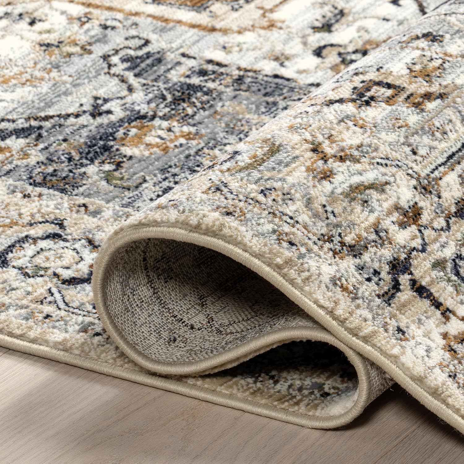 nuLOOM Fringed Performance Ariel Light Blue/Light Grey, 2'8" x 7'10", Oriental, Soft and Cozy, High Traffic, Stain Resistant, Easy Clean, Durable Runner for Bedroom, Living Room, Dining, Den, Foyer