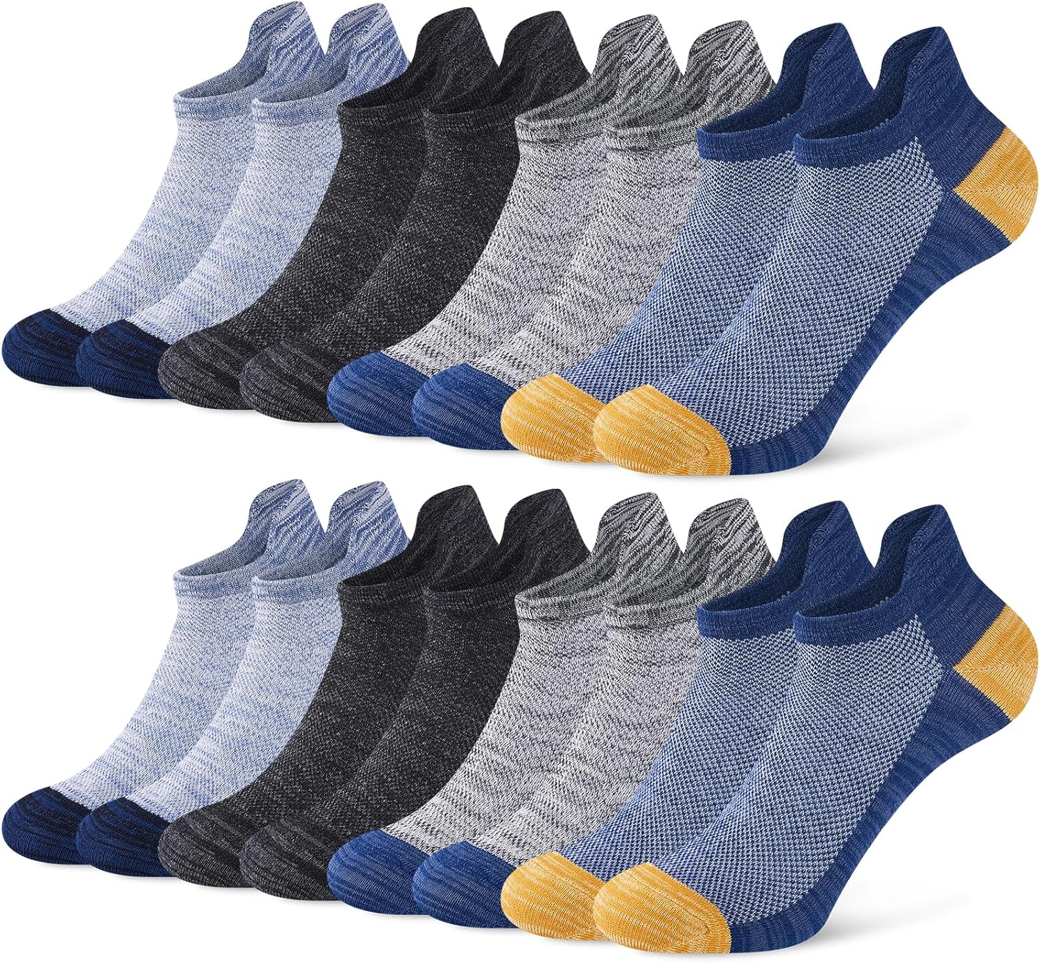 8 Pack Ankle Socks for Men Women, Cotton Breathable...