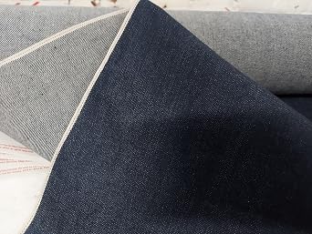 Japanese Selvedge Denim Fabric, 32 inches Wide, Sold by The Yard, Blue