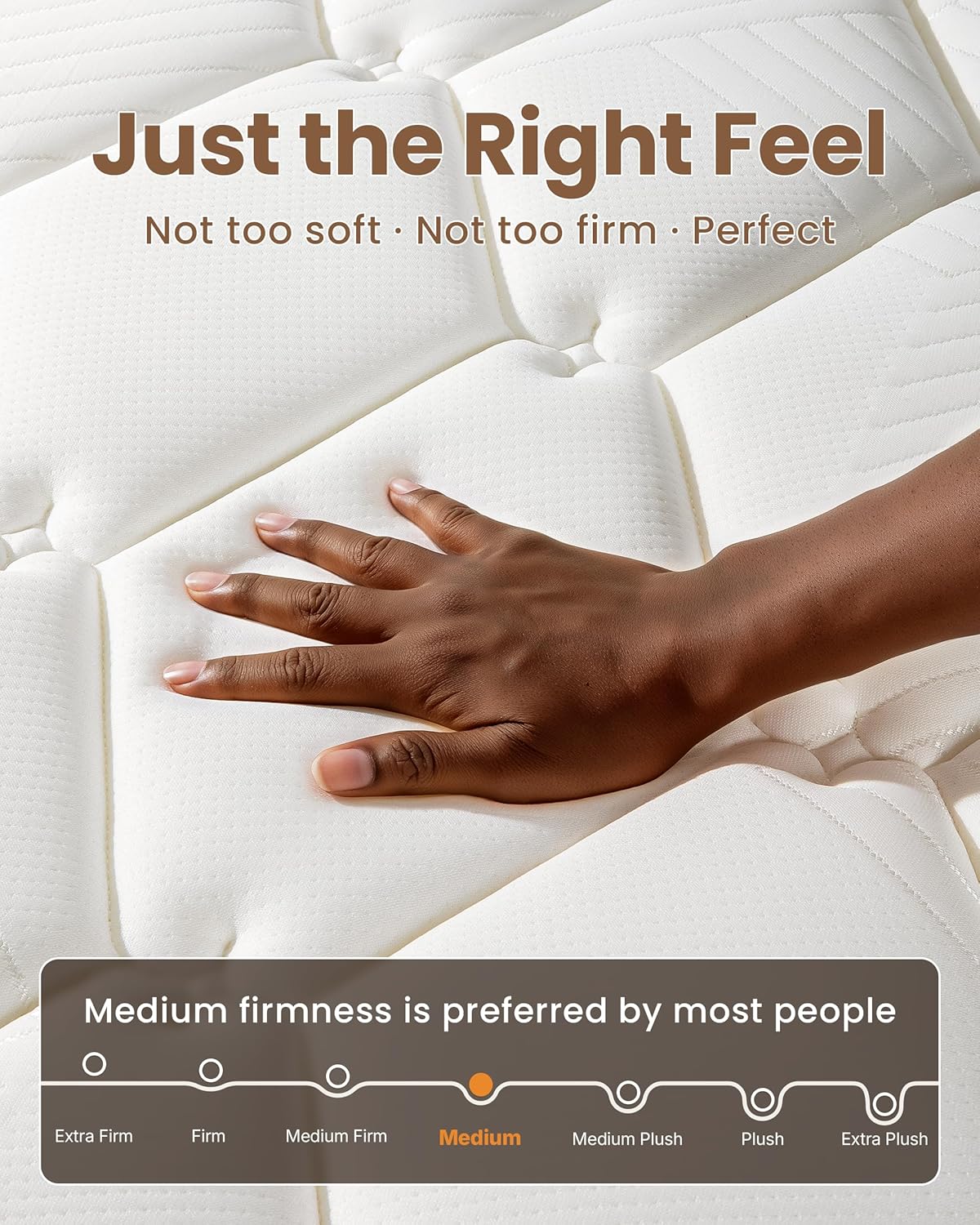 TXO Queen Mattress 12 Inch, Medium Feel Hybrid Mattress, Cool & Dry Anti-Static Cotton Knit, Easy to Clean, Wave Memory Foam and Enhanced Pocketed Springs for Pressure Relief and Back Pain Relief - Image 4