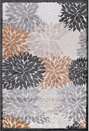 Miniatura 163 de CAMILSON Indoor Outdoor Rug 5x7 Bohemian Medallion Floral Area Rugs for Indoor and Outdoor Patios Easy-Cleaning Non-Shedding Living Room Garden and