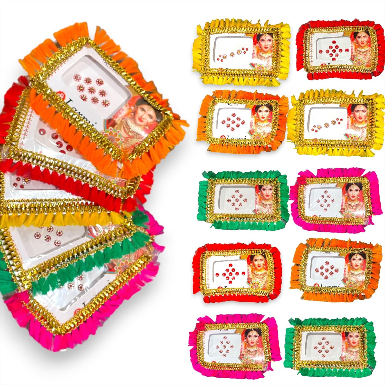 LoveNspire Bulk Indian Round Bindi Booklets Collection Set for Women Wedding Favor Mehndi Favor Pooja Favor Crystal Bindi Book Indian Bridal Gift