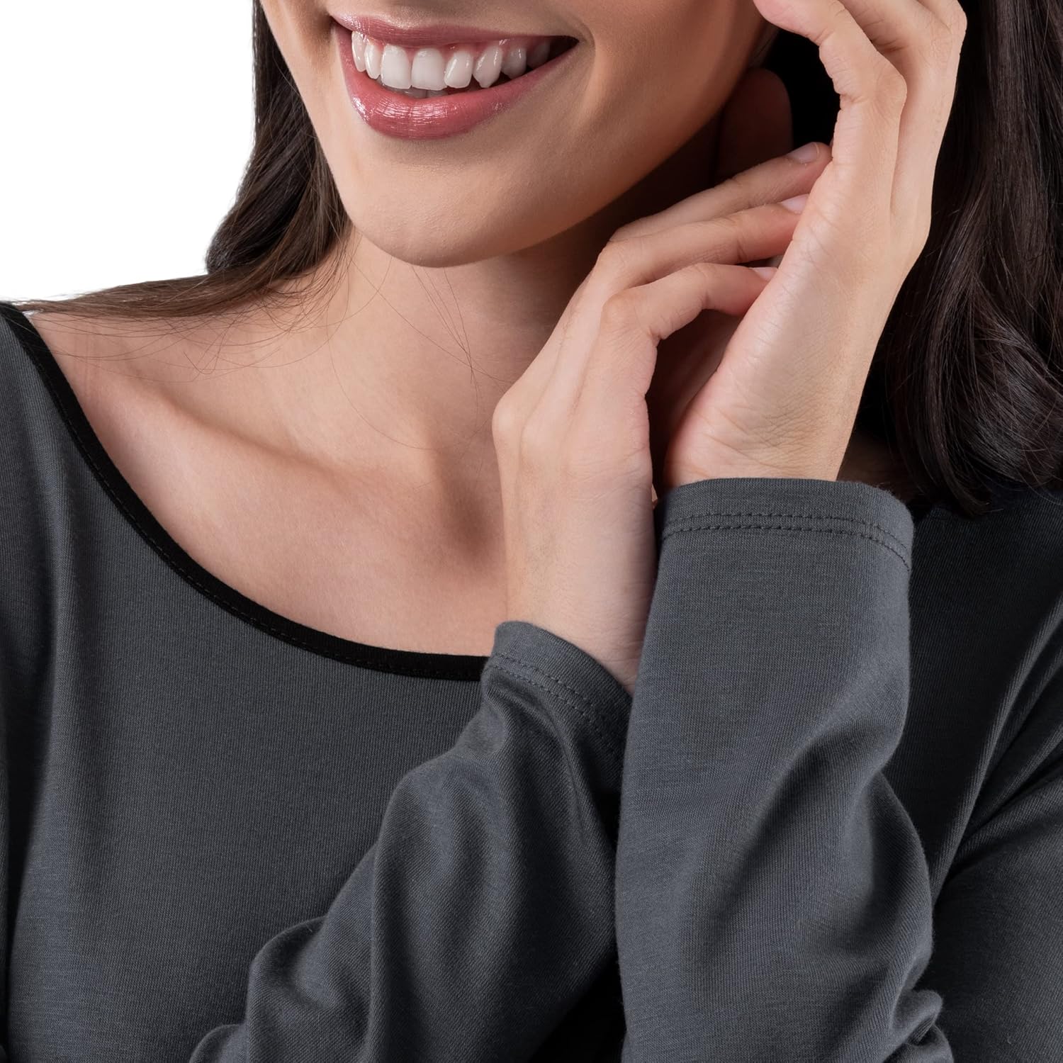 Fruit of the Loom womens Long Sleeve Tee and Pant 2 Piece Sleep Set - Image 3