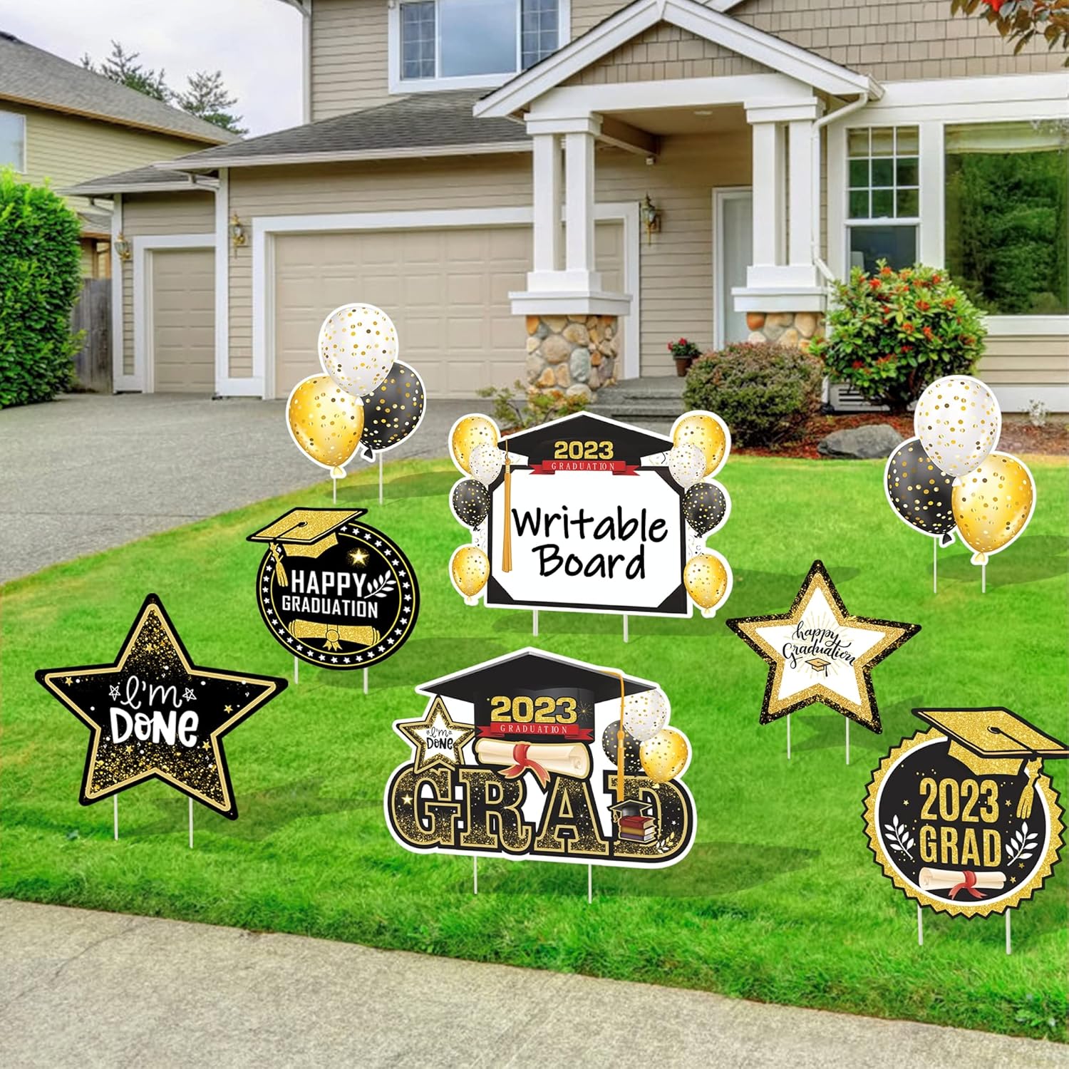 Graduation Yard Sign Decorations 2023, 8 Pcs Class of 2023