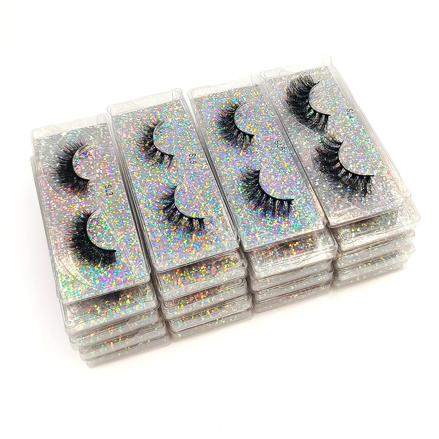 3D Faux Mink Lashes Fake Eyelashes Bulk Wholesale Fales Eyelashes 16mm Natural(30 pairs)