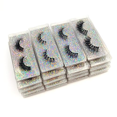 Miniatura 6 de Pestañas postizas de visón sintético 3D, pestañas falsas al por mayor a granel, pestañas postizas de 0.630 in naturales (30 pares)