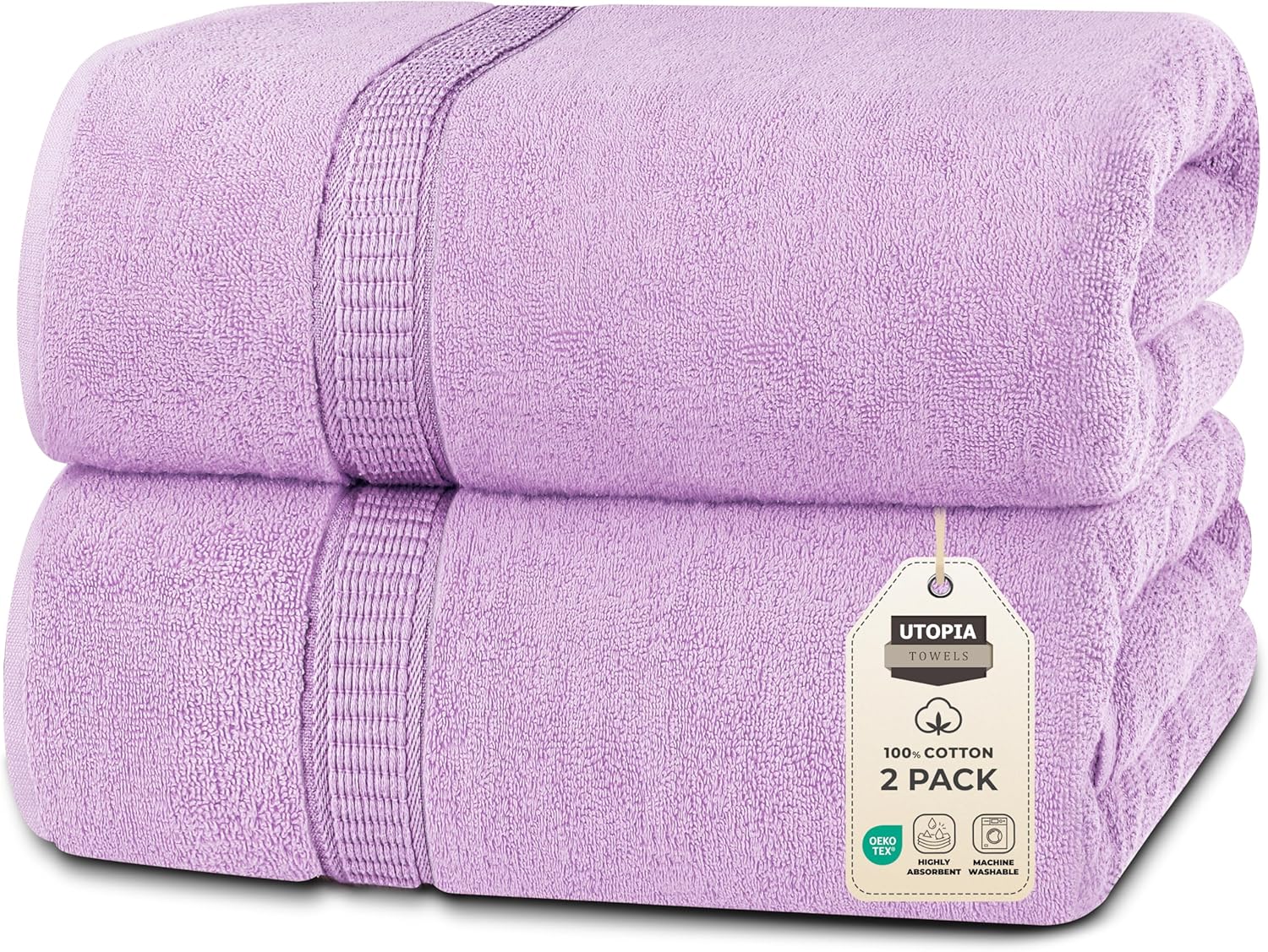 Utopia Towels Luxurious Jumbo Bath Sheets - 2 Pack, 600 GSM