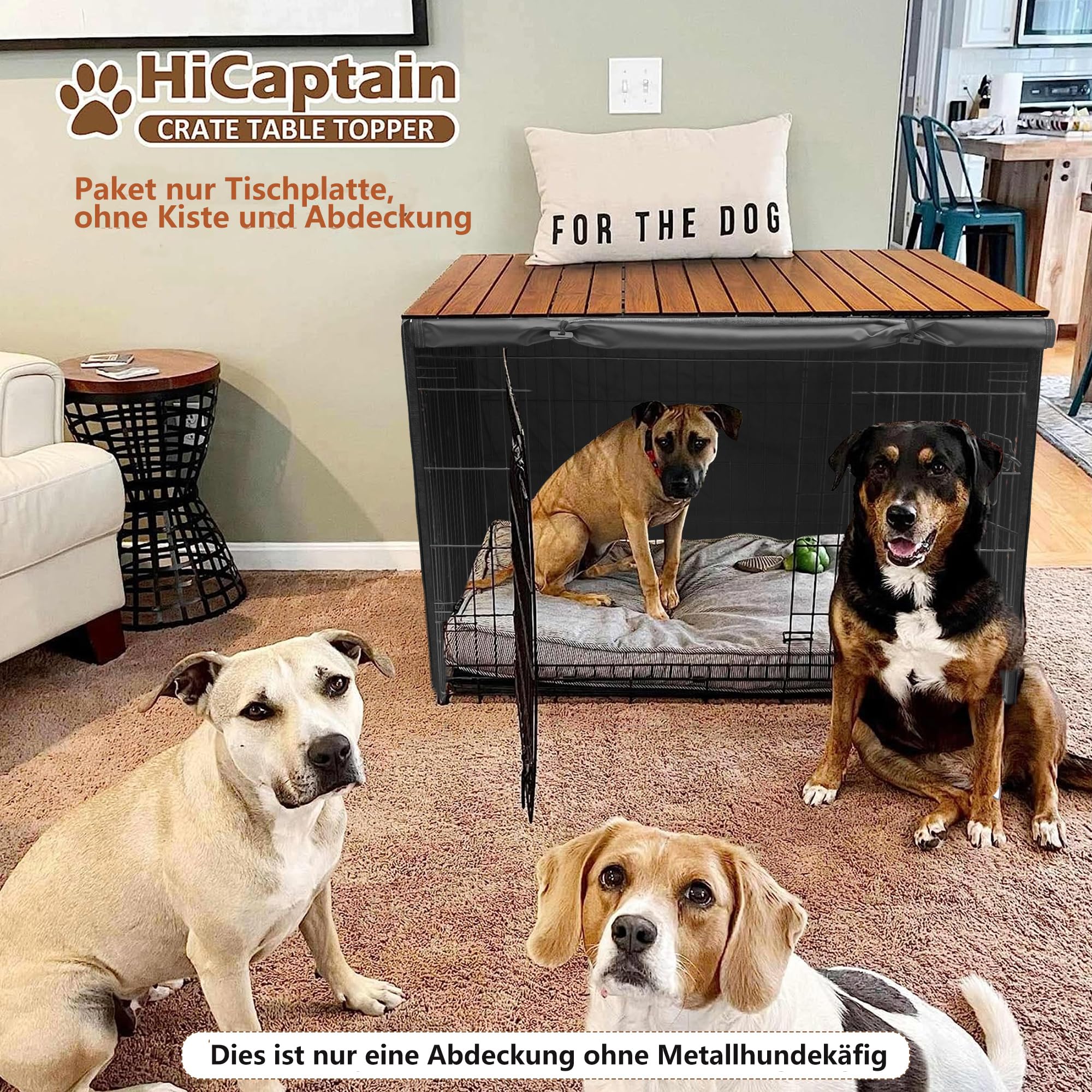 HiCaptain - Copertura per gabbie per cani, copertura per box per cani, antivento, per interni ed esterni (solo copertura, 63,5 * 48,3 * 50,8 cm (L*P*A))