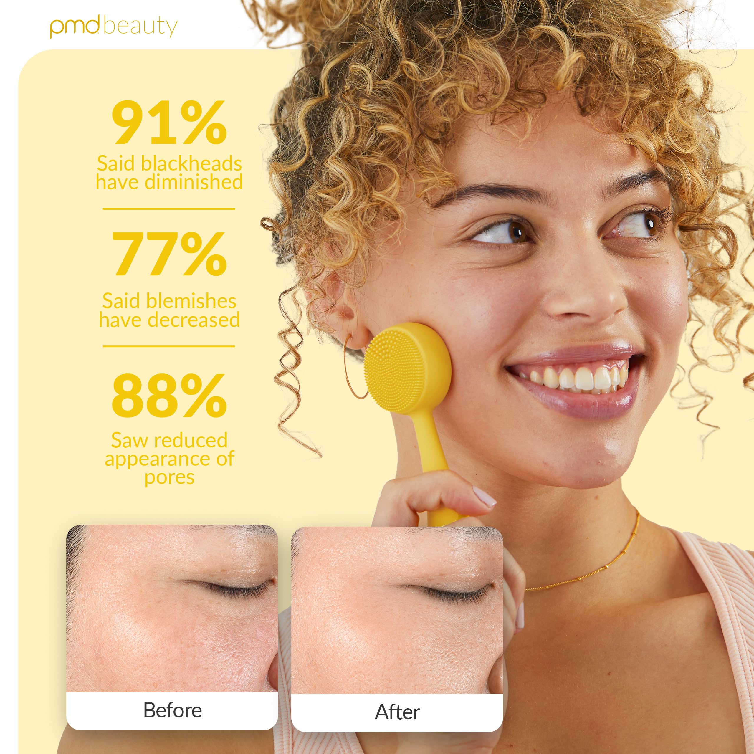 PMD Clean Mini - Smart Facial Cleansing Device with Silicone Brush & Anti-Aging Massager - Waterproof - SonicGlow Vibration Technology - Clear Pores and Blackheads - Lift, Firm, and Tone Skin