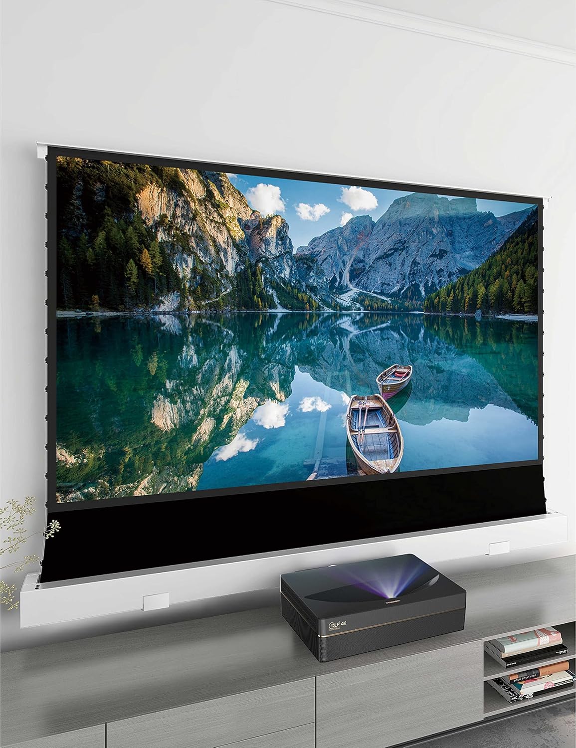 VIVIDSTORM Wall Brackets - Must Purchase with Our Screen for ElectricTension Floor Screen Wall Mount Set of Two - White Color(Including 2 Brackets)