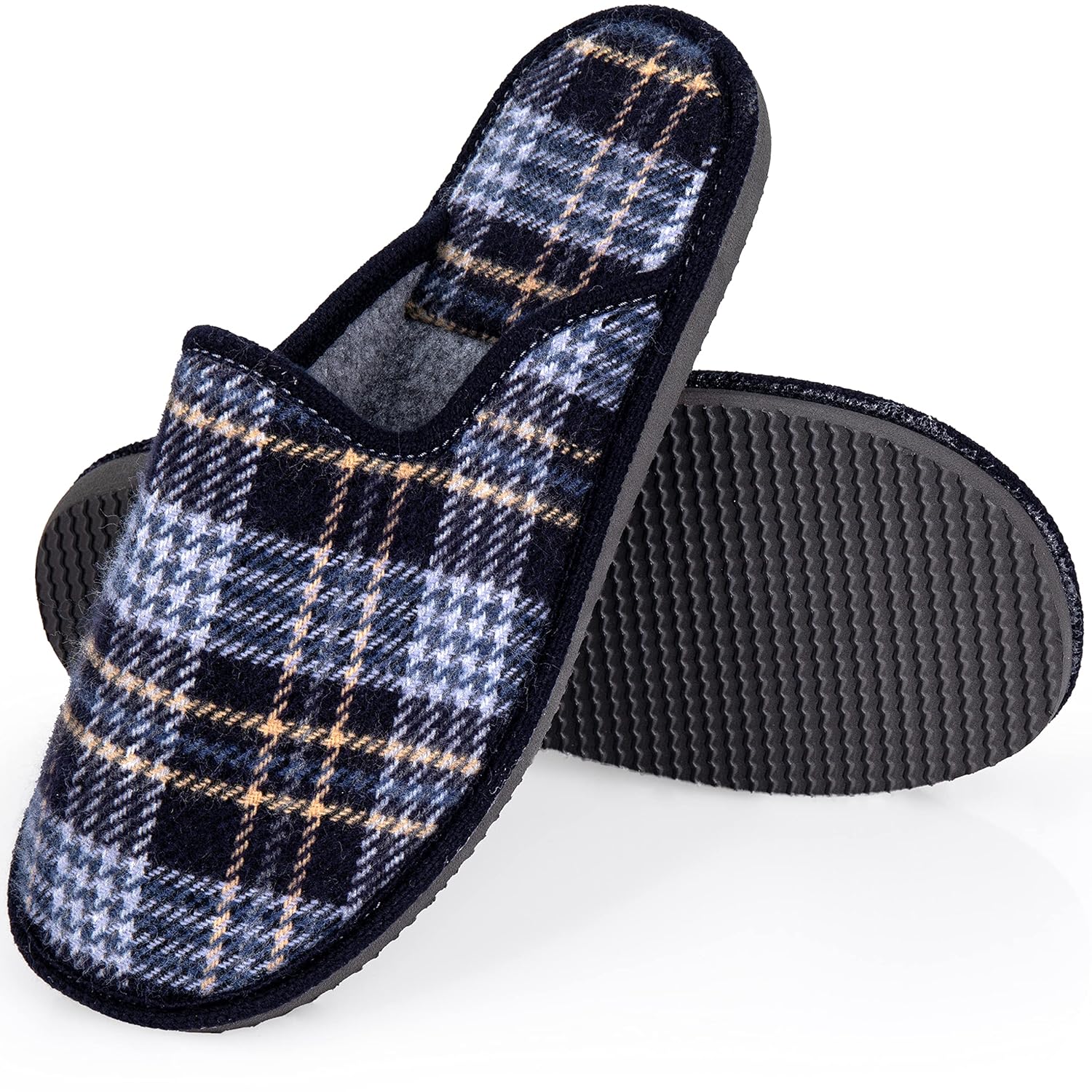 ESTRO Men's Cotton Slippers with Non-Slip Memory Sole F17