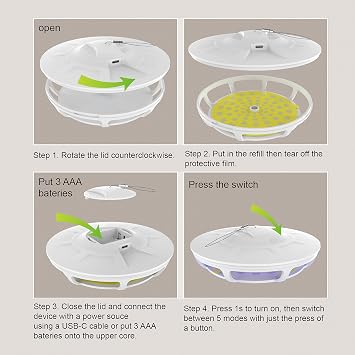 Mosalogic Flea Light Trap Refills Replacement Sticky Cards Flea Trapper Glue Boards Refills-5pack