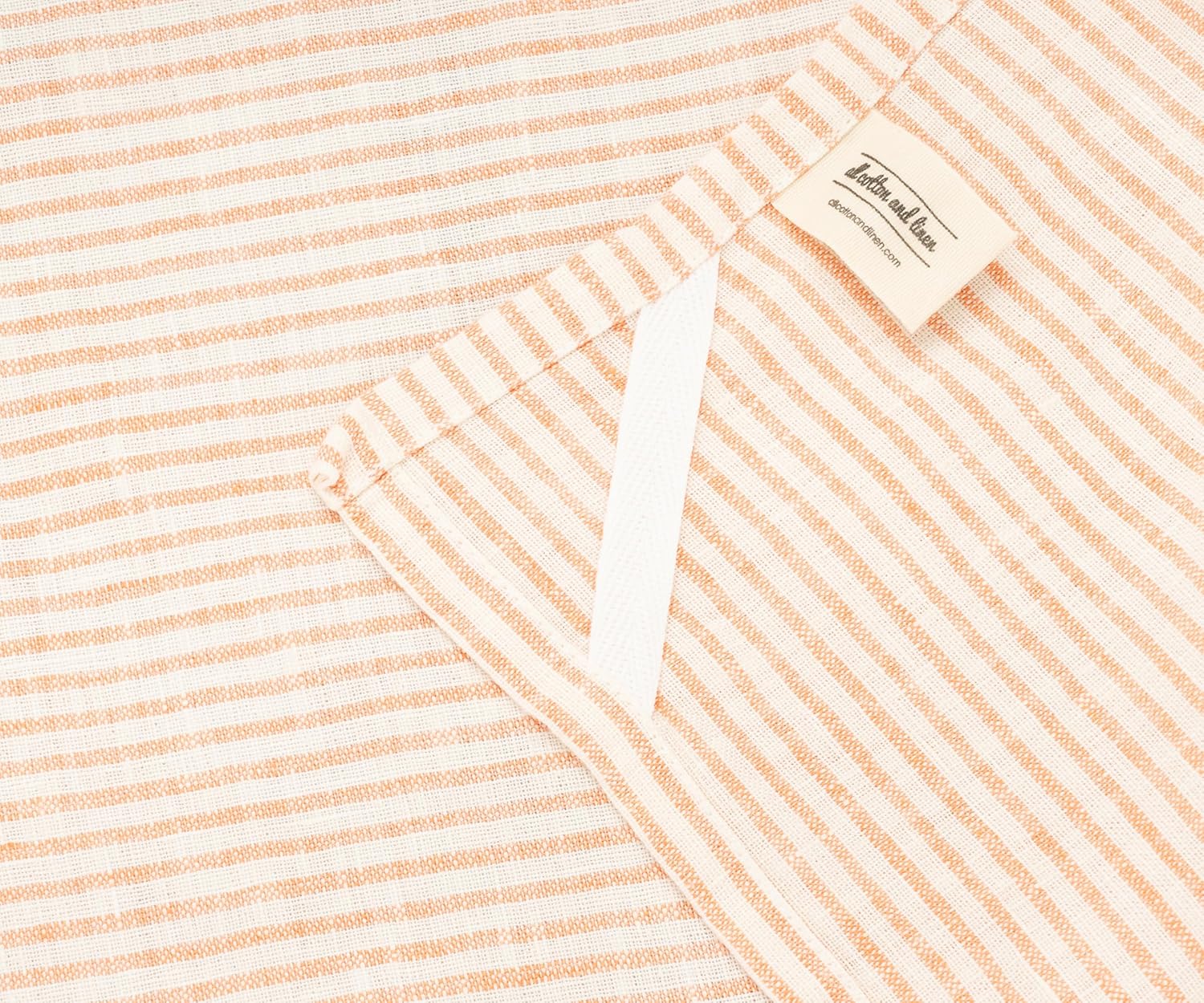 Rust Linen Dish Towels, Linen Kitchen Towels - 100% Pure Linen Hand Towels (18 x 28 inches), Striped Dish Towels, Kitchen Dishtowels, Tea Towels for Washing Dishes, French Striped Towels Set of 2
