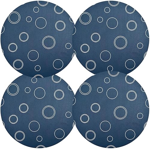 Miniatura 2 de Cute Bubble Navy Blue PVC Placemats, Non Slip Washable Placemats for Kitchen Table one sizex1
