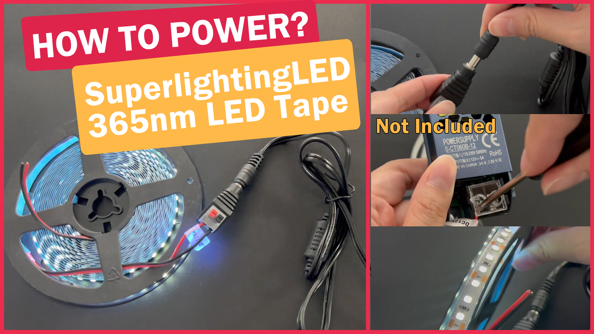 Amazon.com: SLL HUT 12V 365nm UV LED Light Strip, 16.4FT 8MM