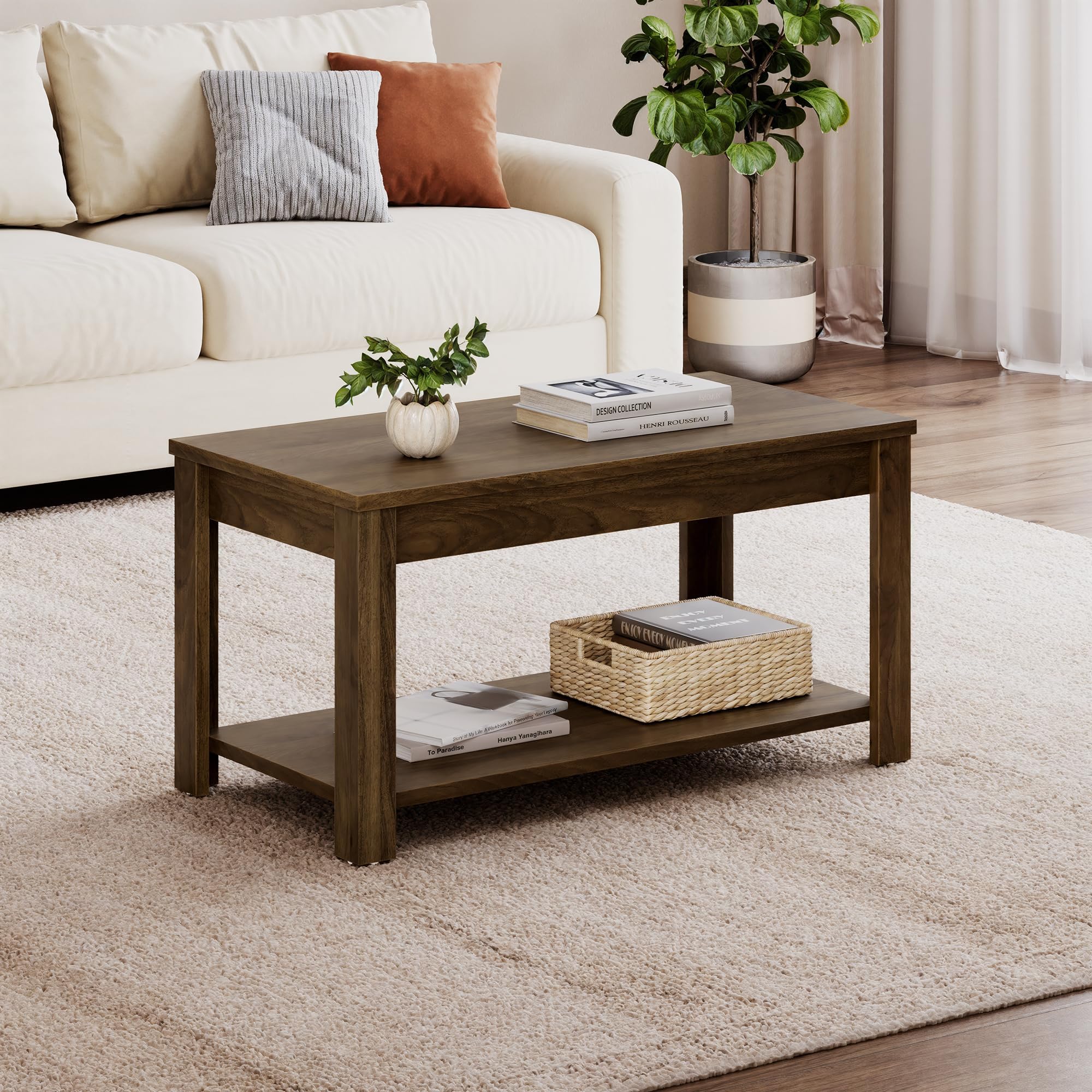 Wakefit Center Table | 1 Yr Warranty | Coffee Table for Living Room Wooden, Tea Table for Living Room Wooden, Sofa Table, Free Installation from Brand, Modern Multi-Functional & Wobble-Free(Armon)