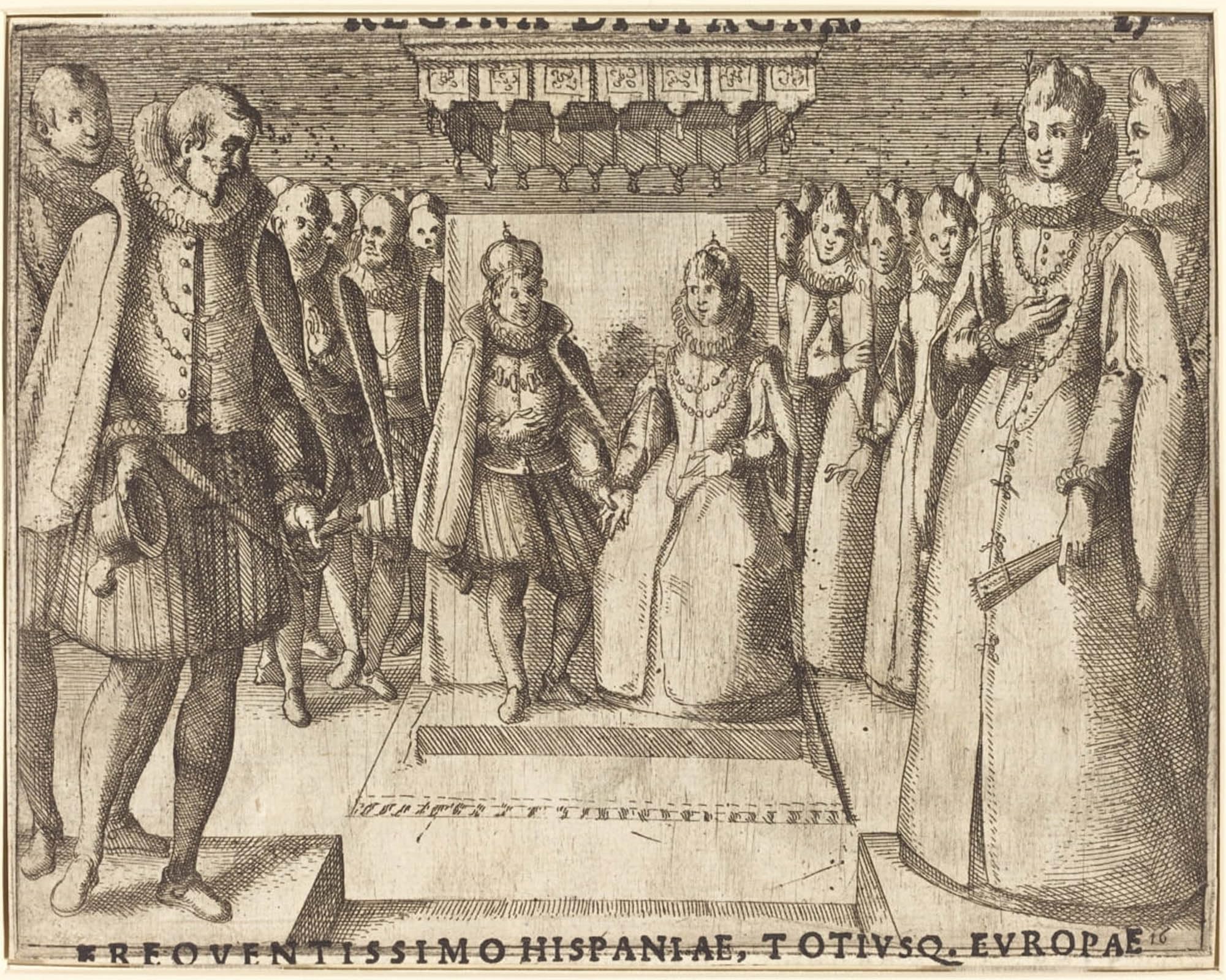 RZHRHJES Famous Painting Poster Art Canvas Print Retro Picture Meeting of Margaret of Austria and Philip Iii by Jacques Callot Poster Wall Art for Office Decor 60x90cm