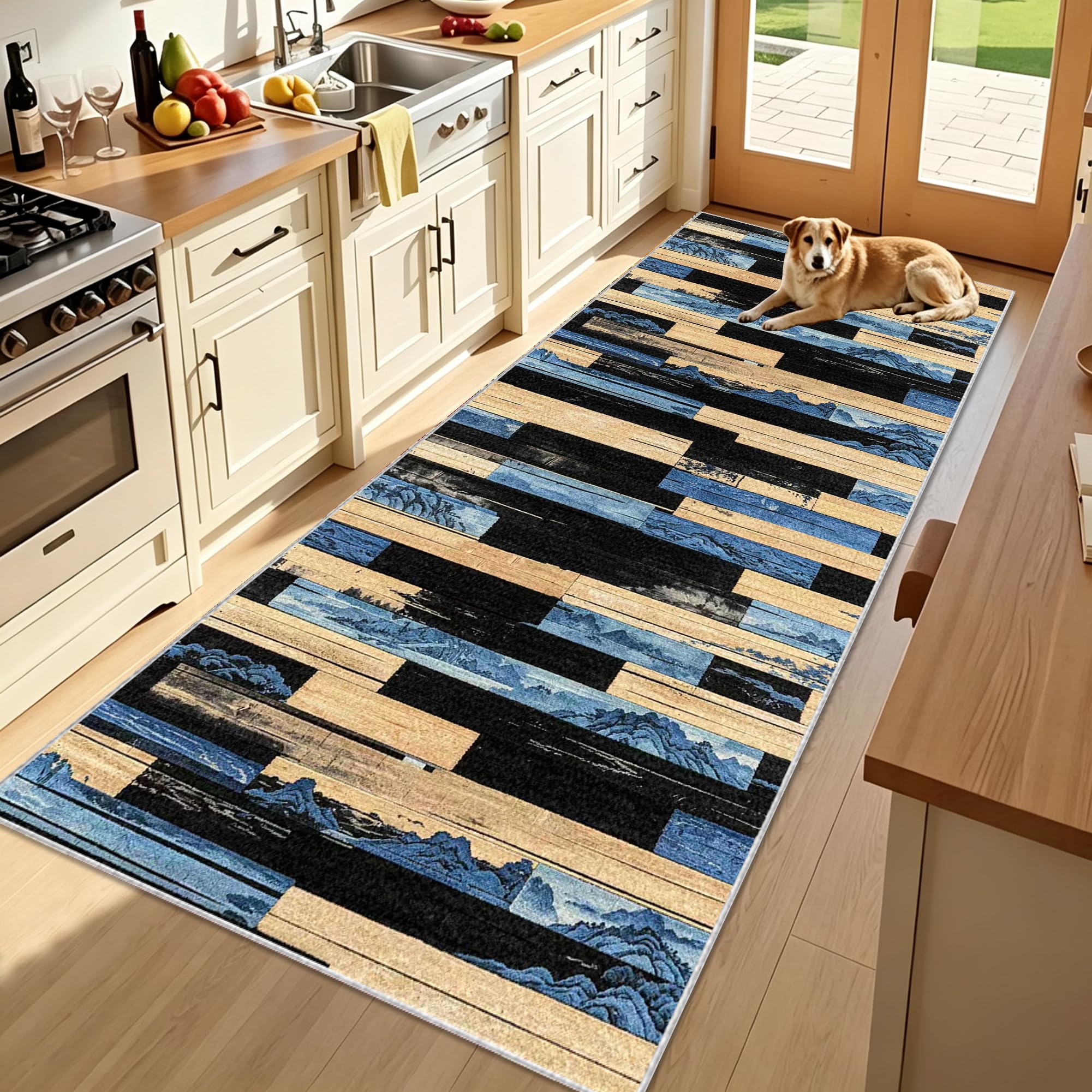 Alfombras cocina antideslizante lavables de pasillo y salón 80x180 cm
