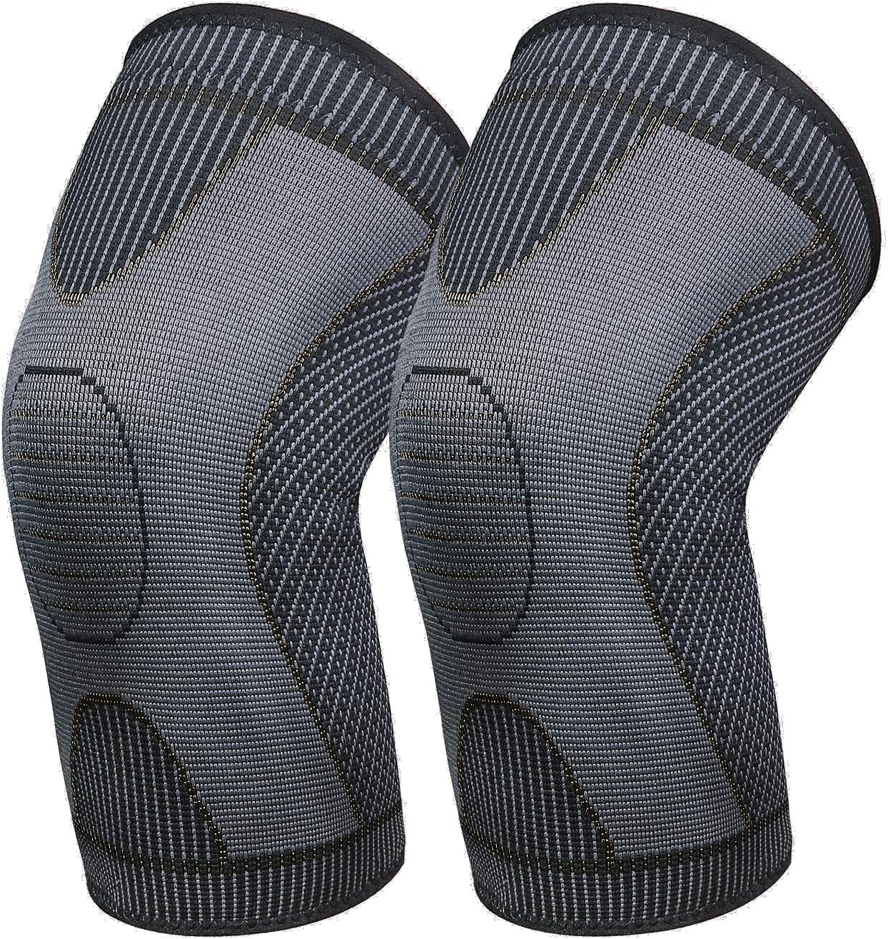 Jueachy Leg Compression Sleeve Full Leg 2 Pack Long Knee Brace for Men Women Knee Support Protector for Running,Weightlifting, Workout, Joint Pain Relief, Meniscus Tear, Arthritis, Tendinitis