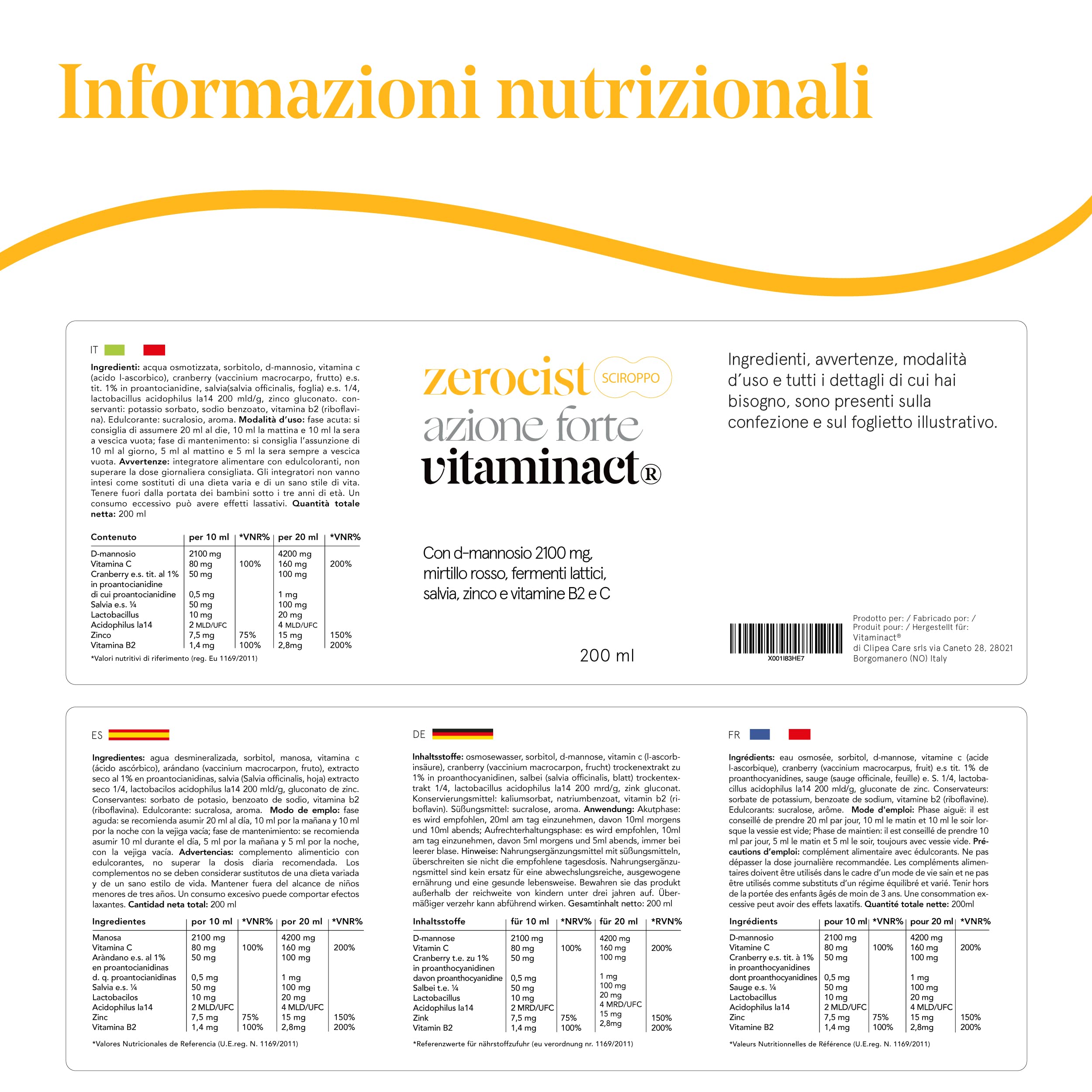 Cistite Cronica - d mannosio Puro - mirtillo rosso- Lactobacillus- per Infezioni Vie Urinarie, Dolori, Candida. con Salvia, Vitamine C, B2 e Zinco