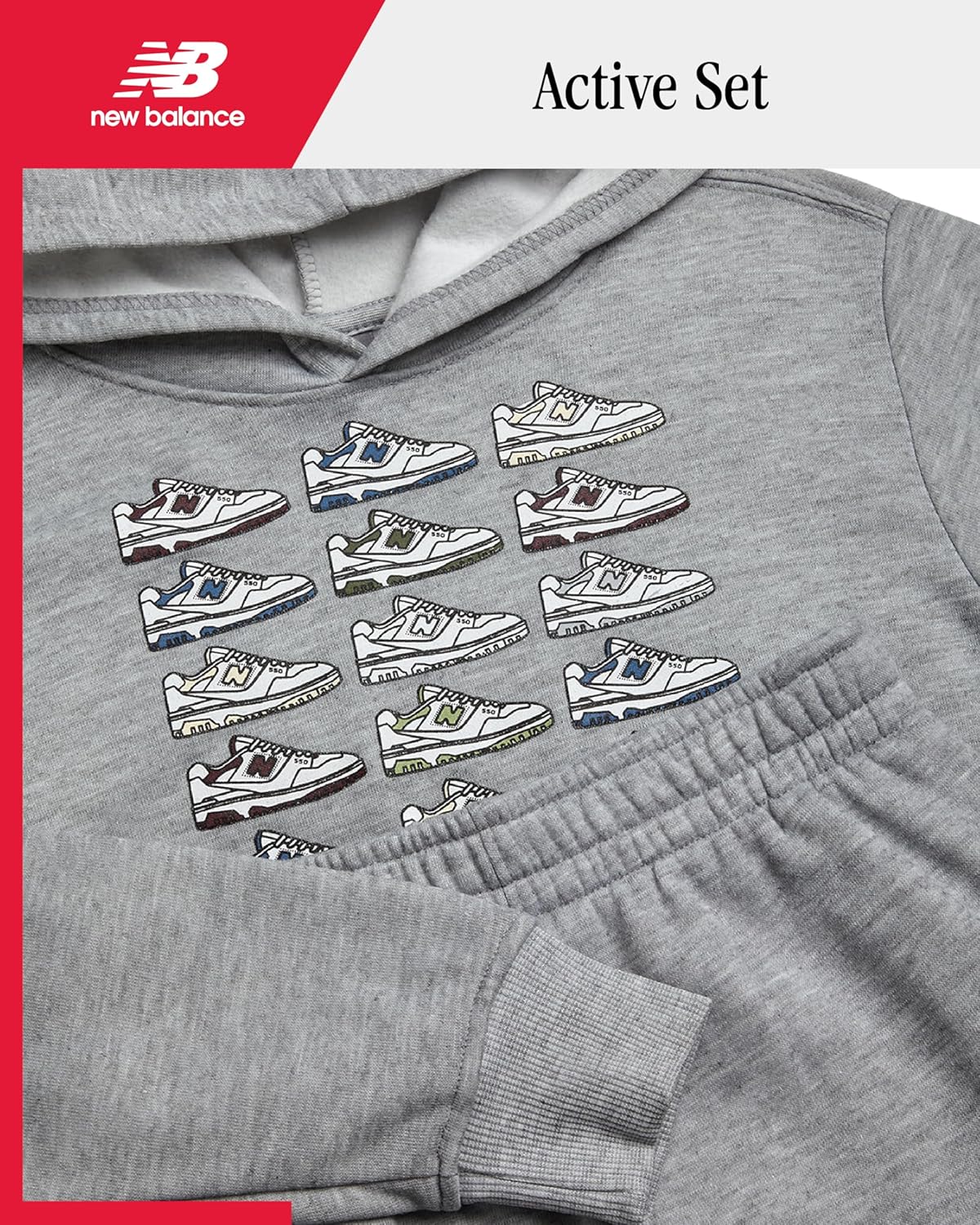 New Balance Boys Tracksuit Set - 2 Piece Classic Hoodie Sweatshirt and Boys Jogger Sweatpants with Pockets (Sizes: 8-16) - Image 2