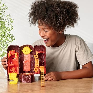 Treasure X Lost Lands Skull Island Lava Tower Micro Playset, 15 stages of adventure! Survive the traps and discover 2 micro-sized action figures. Will you find treasures soaked in real gold?