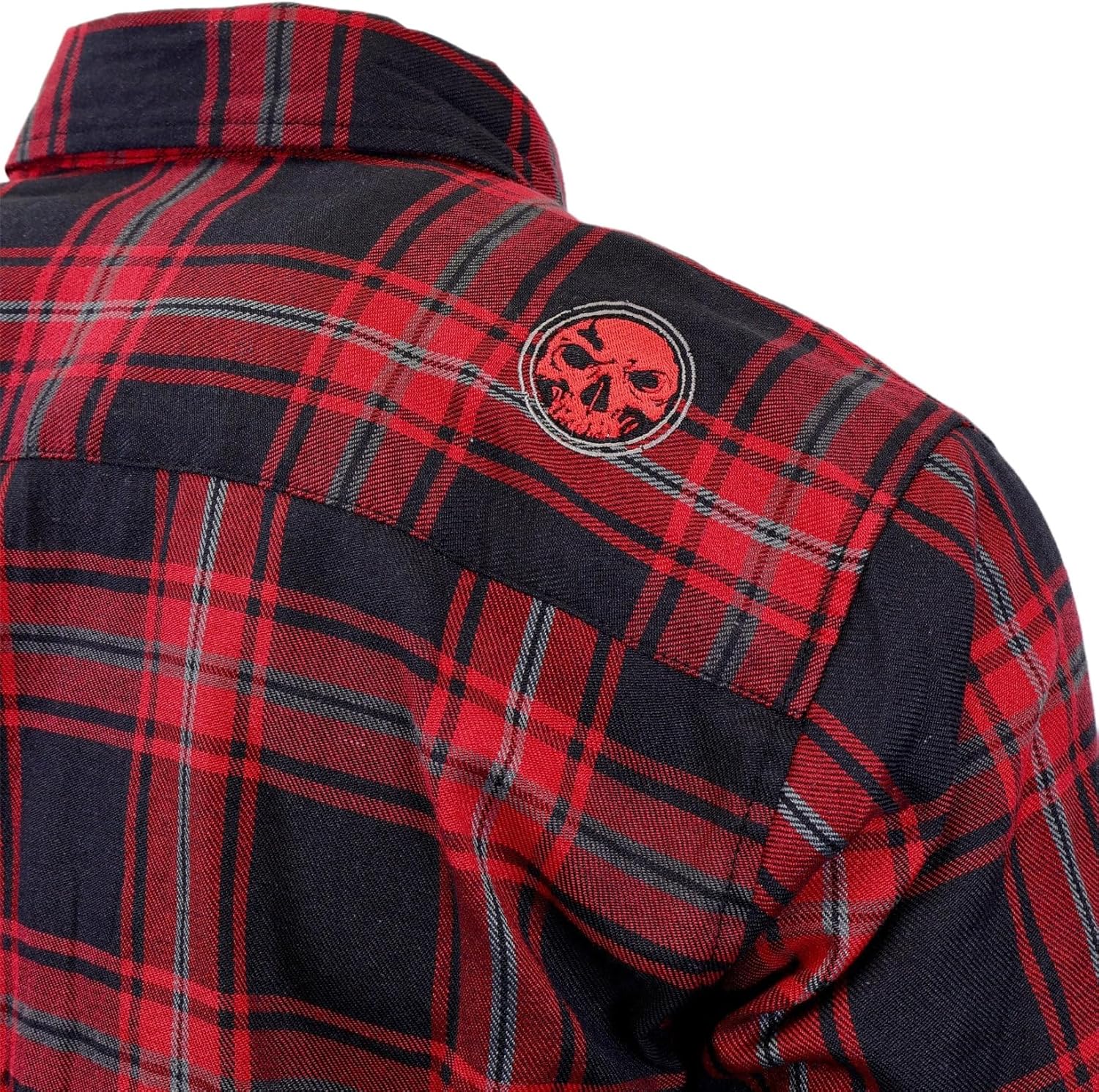Demons Behind Me Closeout The Nightmare 2.0" Red & Black Flannel (Hidden Snap Collar)