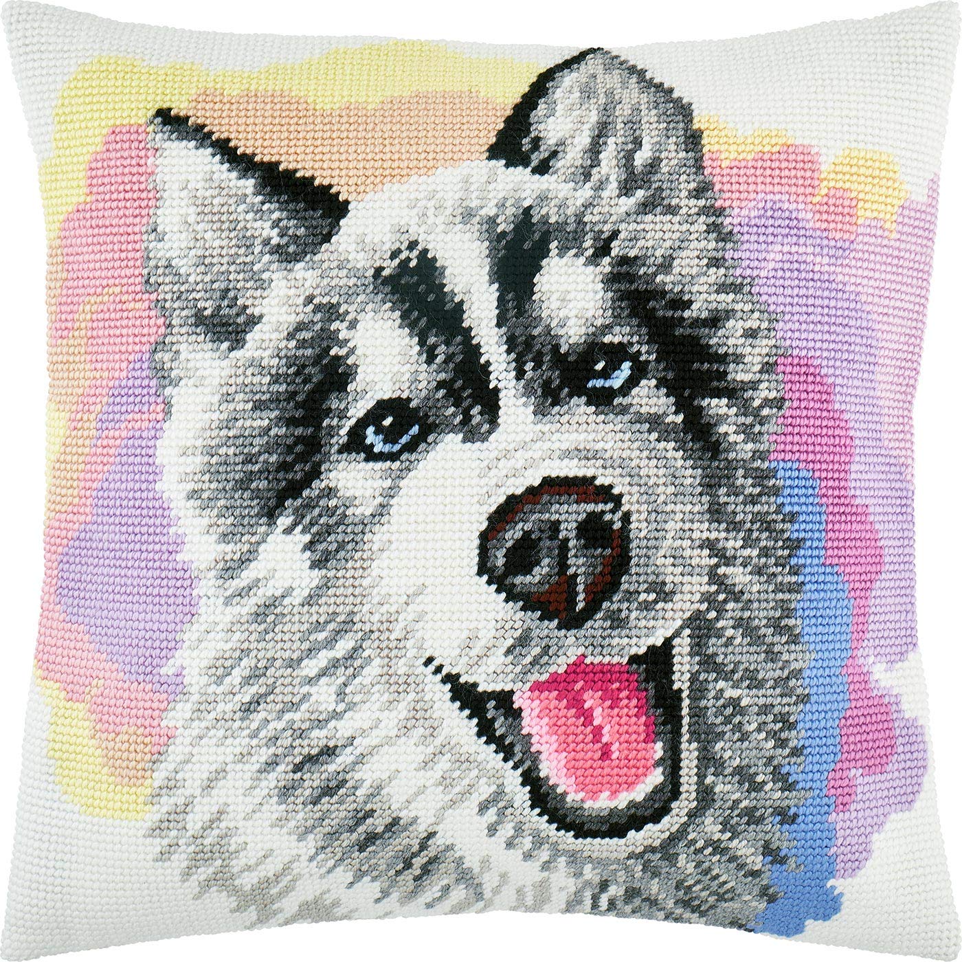 Kit Coussin à Broder Point De Croix Le Husky - Vervaco