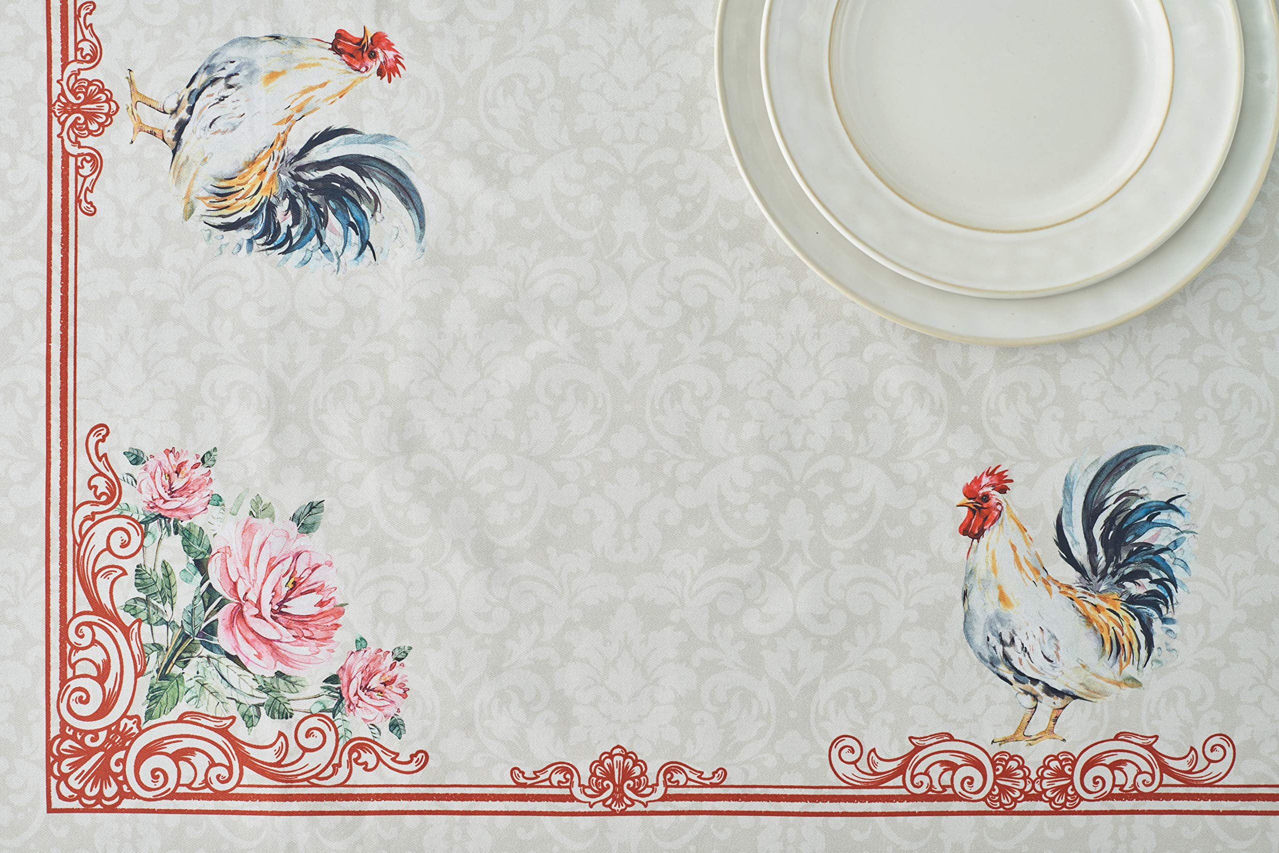 Maison d' Hermine Campagne Mantel de Pascua 100% algodón para comedor de cocina | Mesa | Decoración | Fiestas | Bodas | Primavera/Verano (Rectángulo, 137 cm x 137 cm)