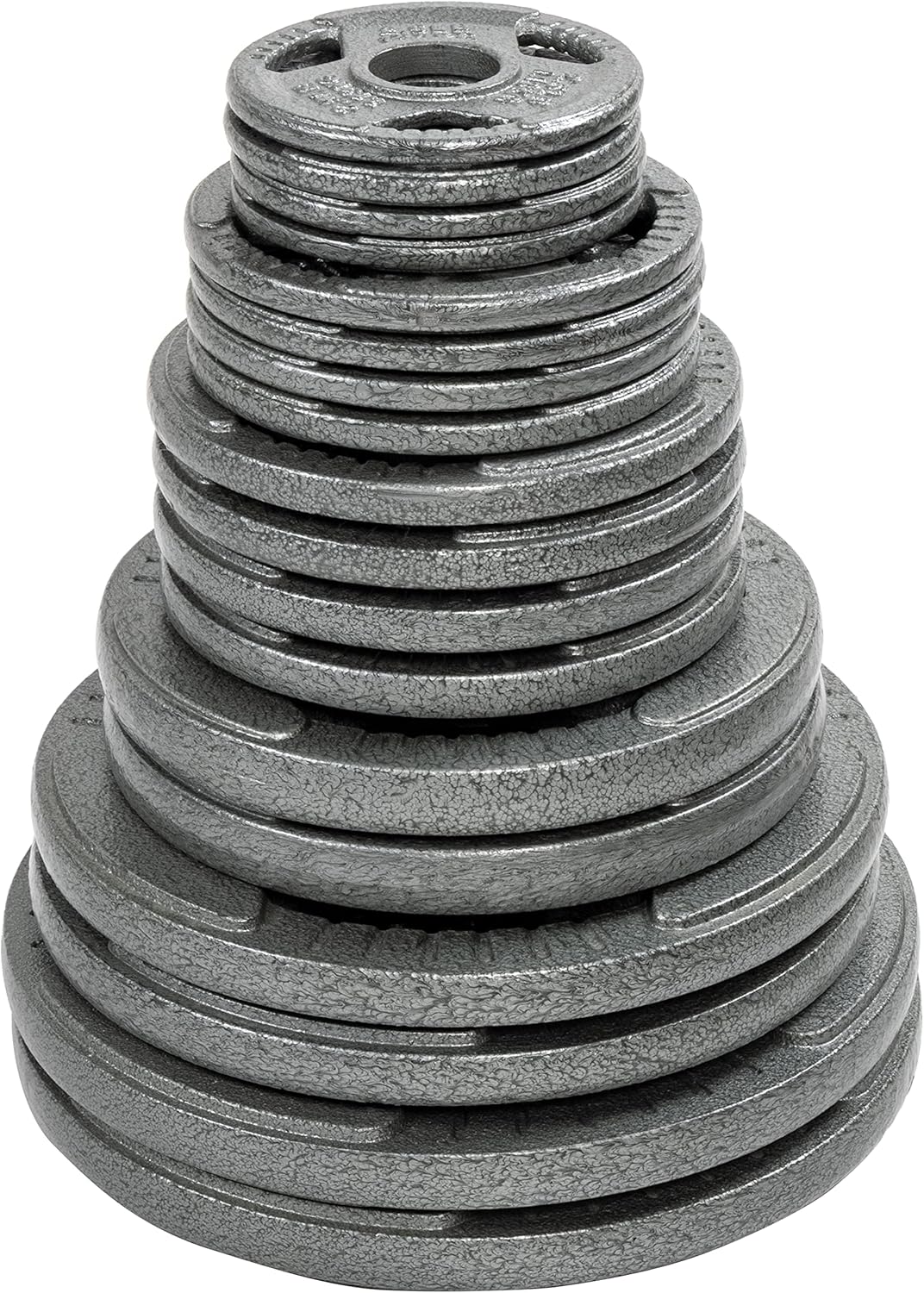 Signature Fitness Cast Iron Olympic 2-inch Plates Weight Plates for Strength Training, 245LB or 280LB Set, Multiple Packages