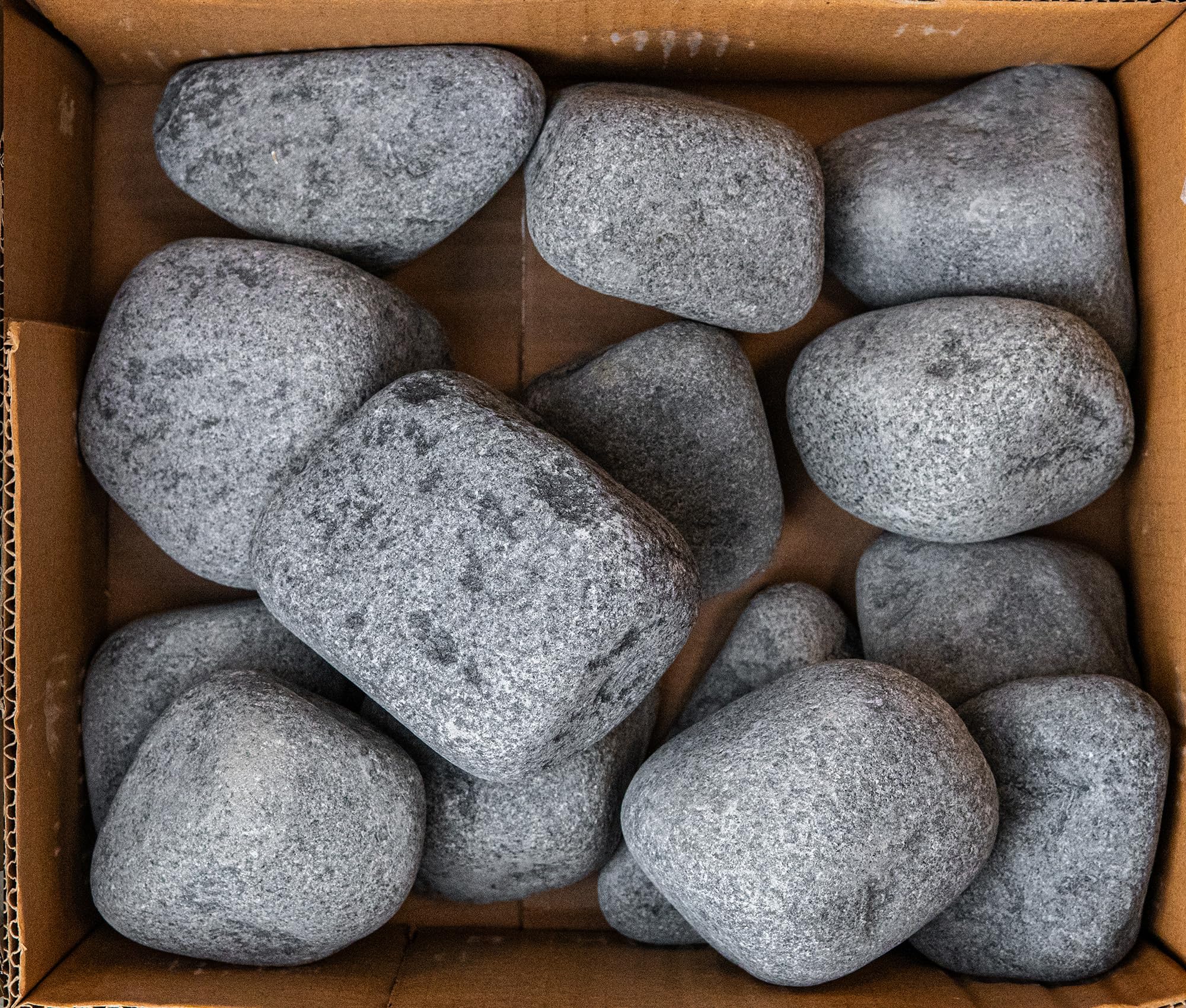 Piedras de Sauna 15 kg – Olivine-Diabase redondeadas 10-15 cm, ideales para estufa de sauna de leña e infusión