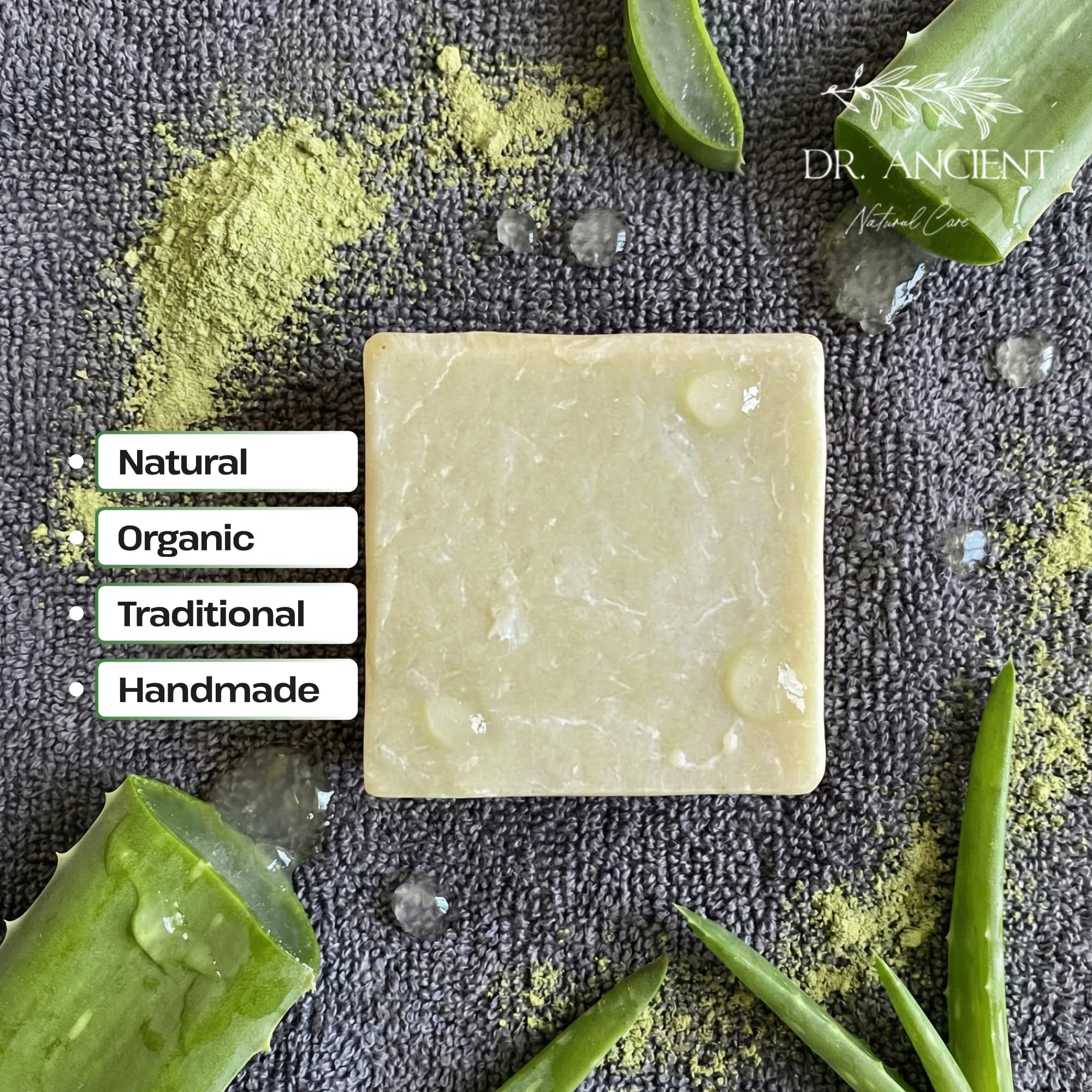 Dr.Ancient Aloe Vera Soap Bar, Organic Soap Bars Handcrafted the Traditional Way, Natural Chemical-Free, Vegan, Used for Face Wash, Body Wash, Hand Cleansing and Skin Care