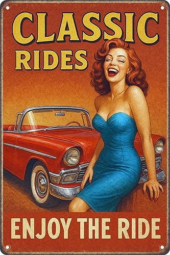 Miniatura 12 de Timeless Rides - Letrero de metal clásico vintage para automóvil, con texto en inglés "Where Legends Live Forever", arte de pared retro, aluminio