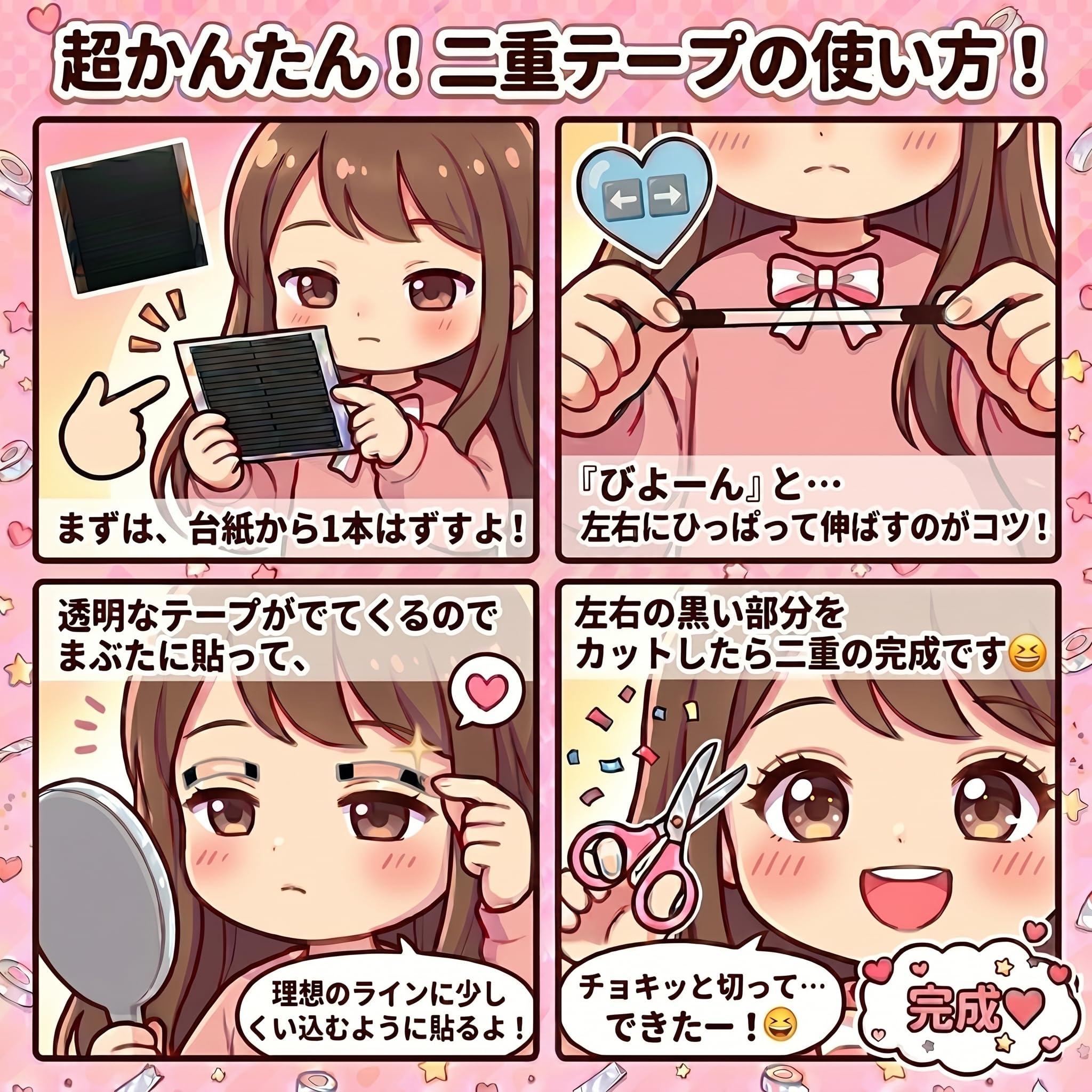 Amazon.co.jp: aikin ブラックアイテープ 約3か月分 208本 超強力 粘着