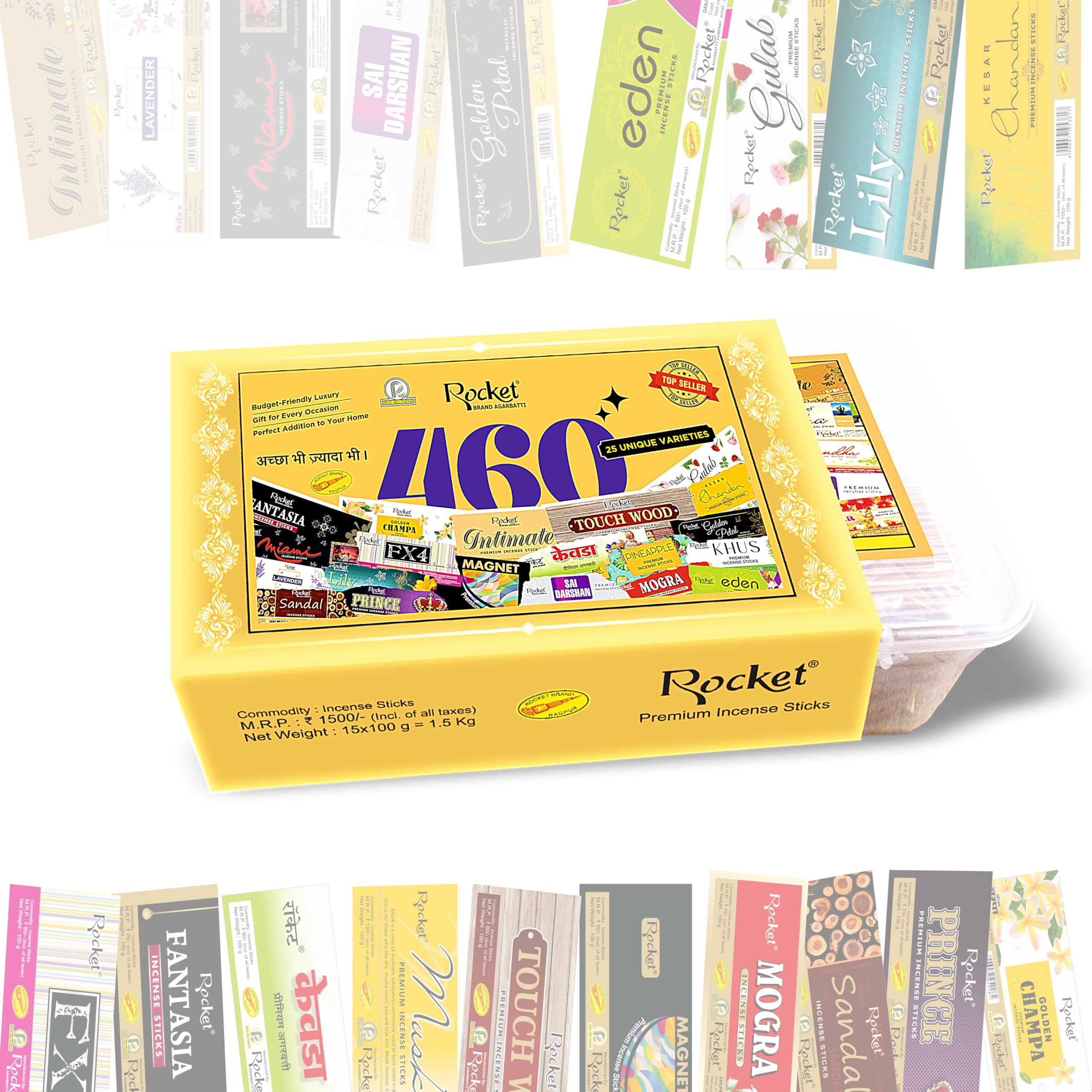 ROCKET Mix 460 Metalic Box||Premium Incense Box,Pooja Essential|-picture-19