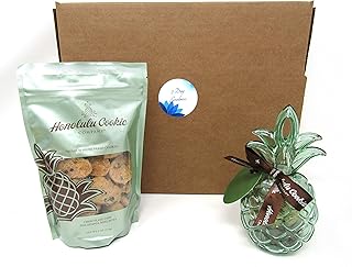 7 Day Goodness Honolulu Premium Chocolate Chip Macadamia Shortbread Cookies + Pineapple Ornament Cookies Bundle, 2 Piece Set