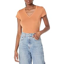 Armani Exchange Womens Pima Cotton Basic Slim Fit V-Neck Tee