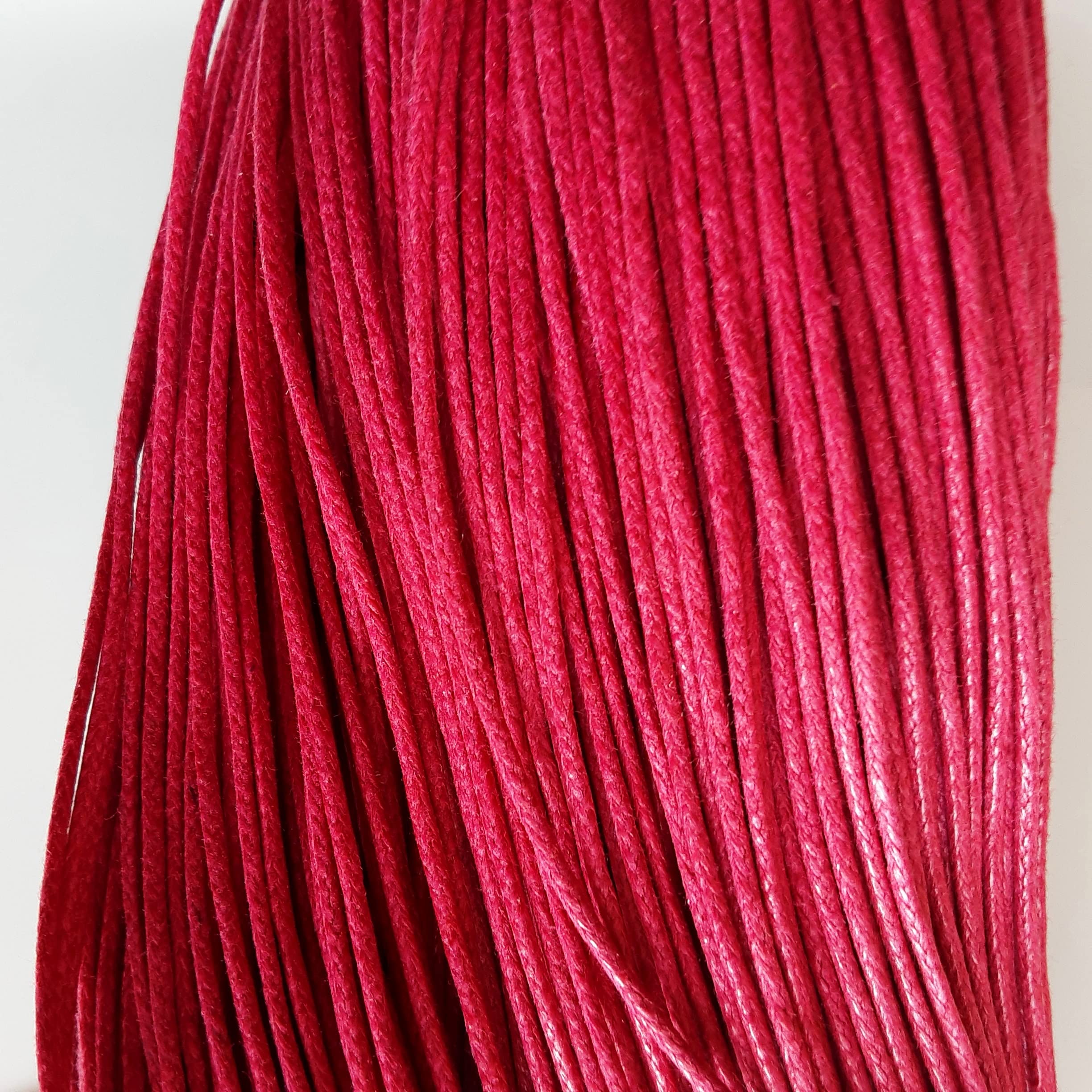 Mart-Mon Multicolor 1.5Mm Waxed Cotton Cord 6 Meters For Jewellery & Craft Making (Pink)